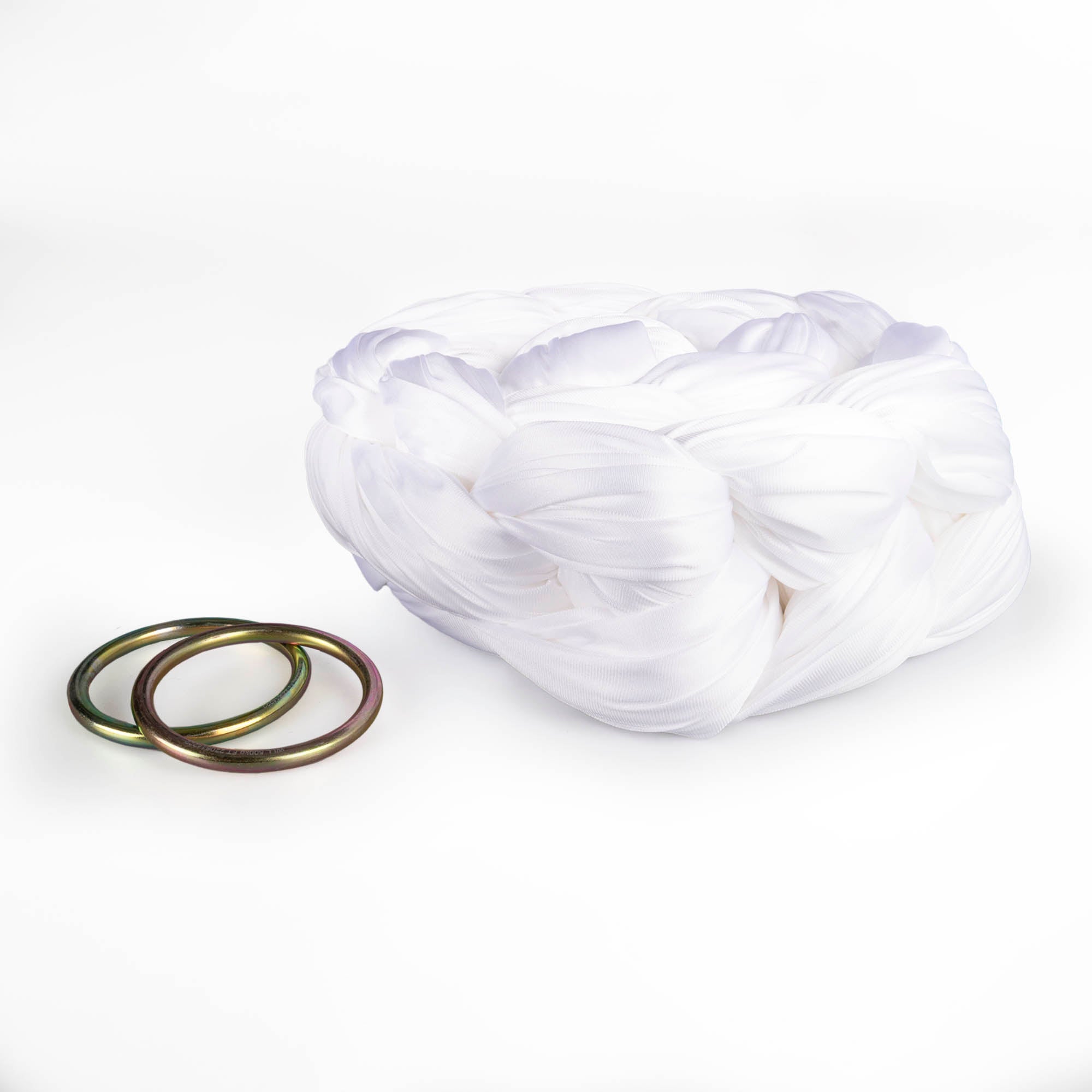 Prodigy 6m white aerial yoga hammock daisy chained with rings