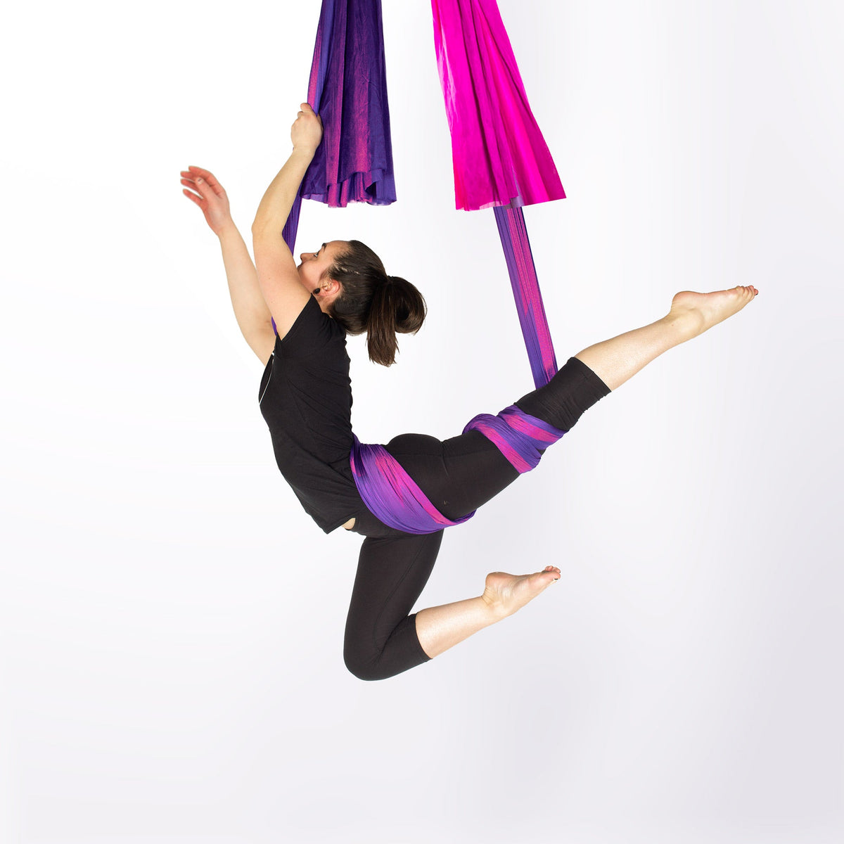 Purple ombre action shot