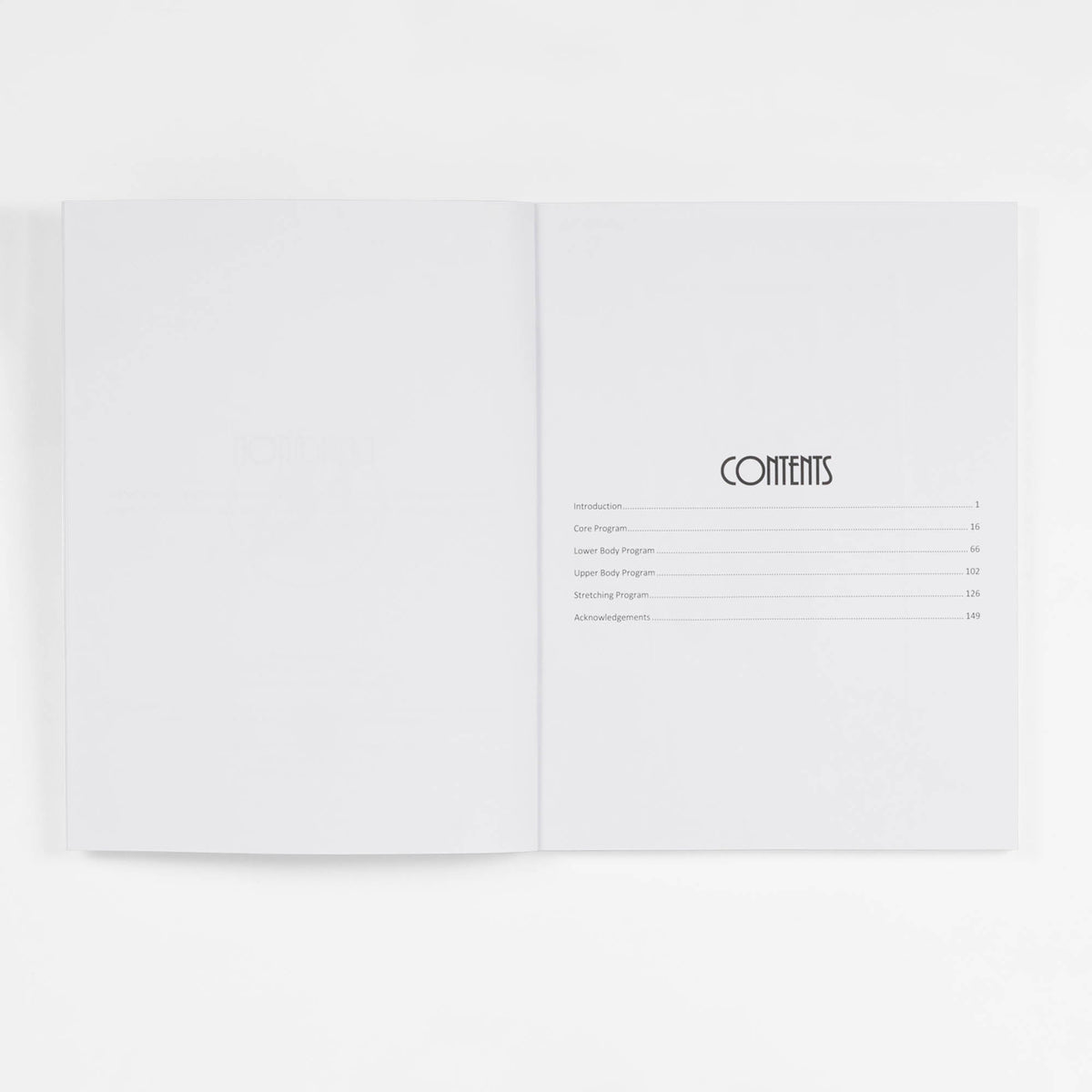 Contents page of Aerial Physique FIT