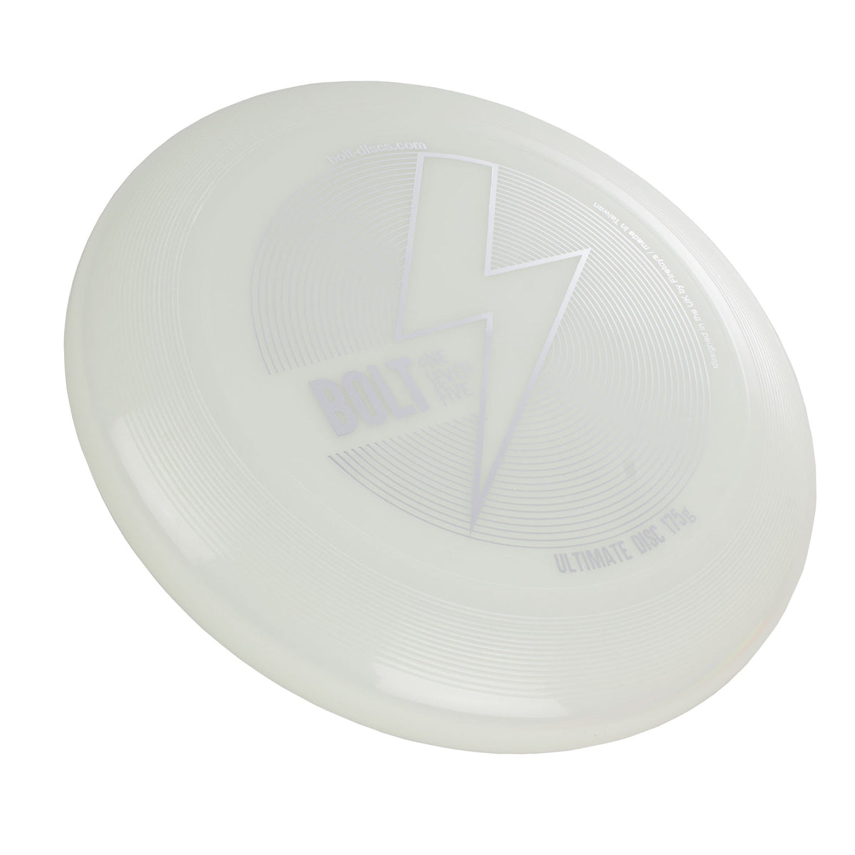 Glow BOLT frisbee at an angle