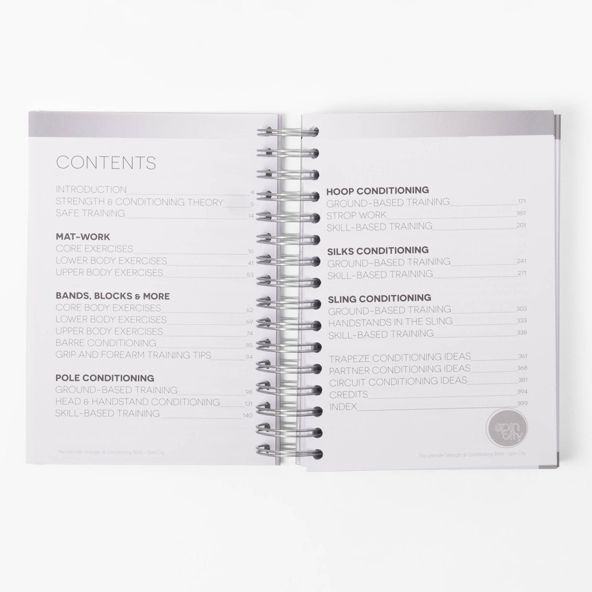 Spin city strength and conditioning bible edition 1 contents page