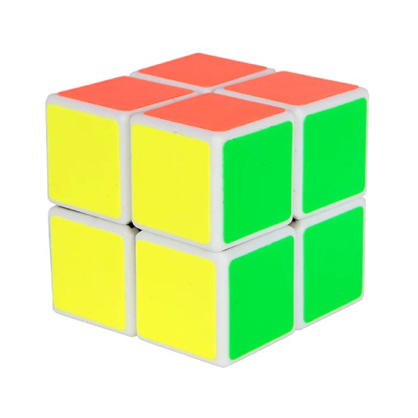 A colorful Duncan Quick Cube puzzle with red, yellow, and green sides visible.
