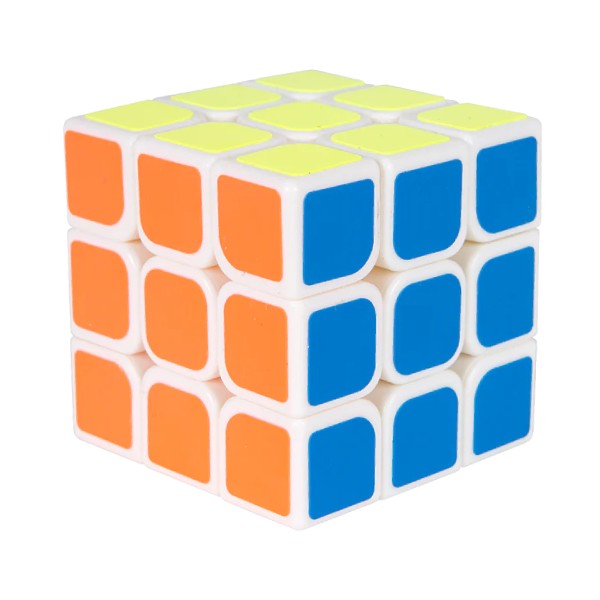 A colorful Duncan Quick Cube puzzle with red, yellow, and green sides visible.