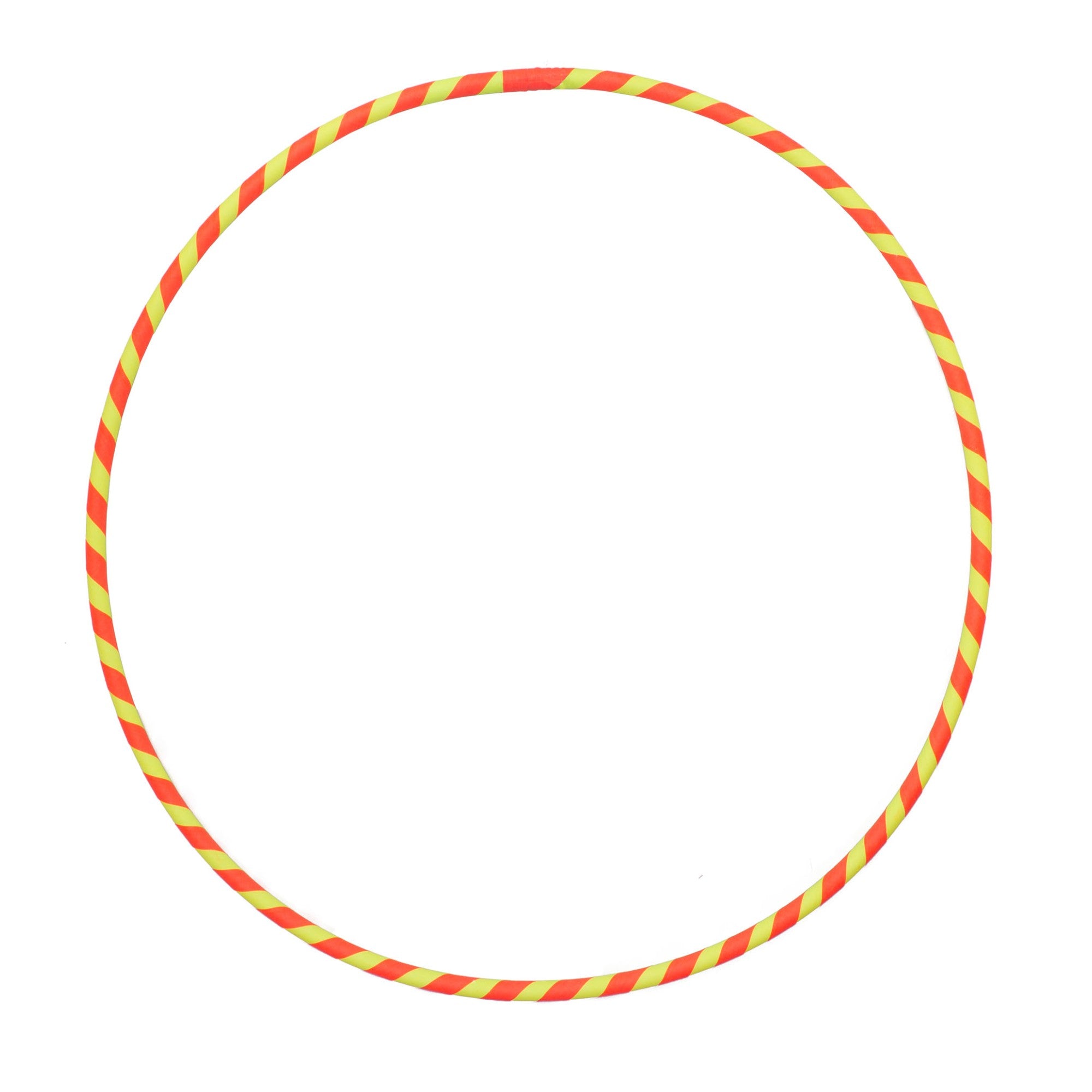 Orange and yellow hula hoop on a white background