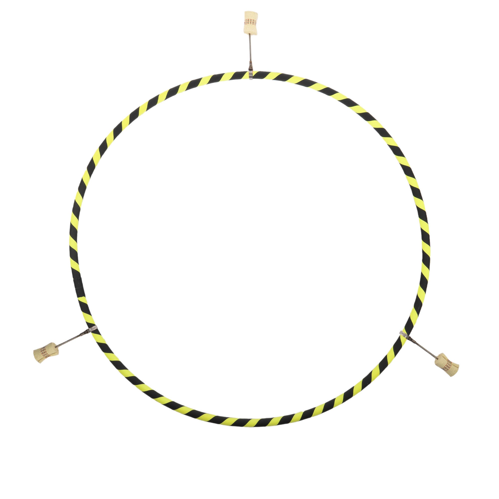 Yellow and black echo travel hoop with 3 hot tips