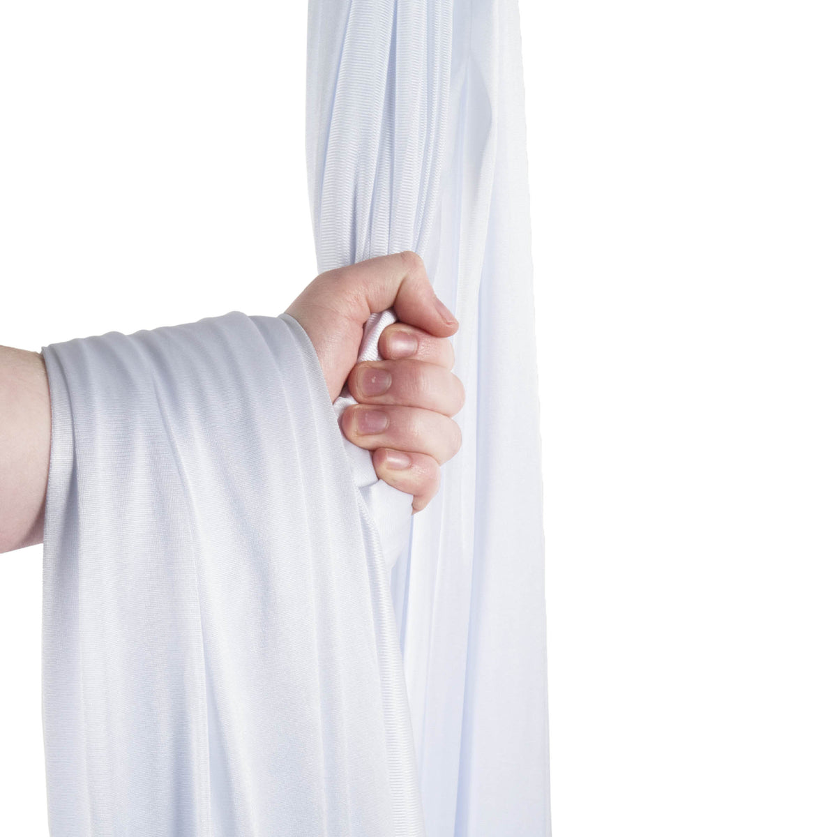 White hammock in hand