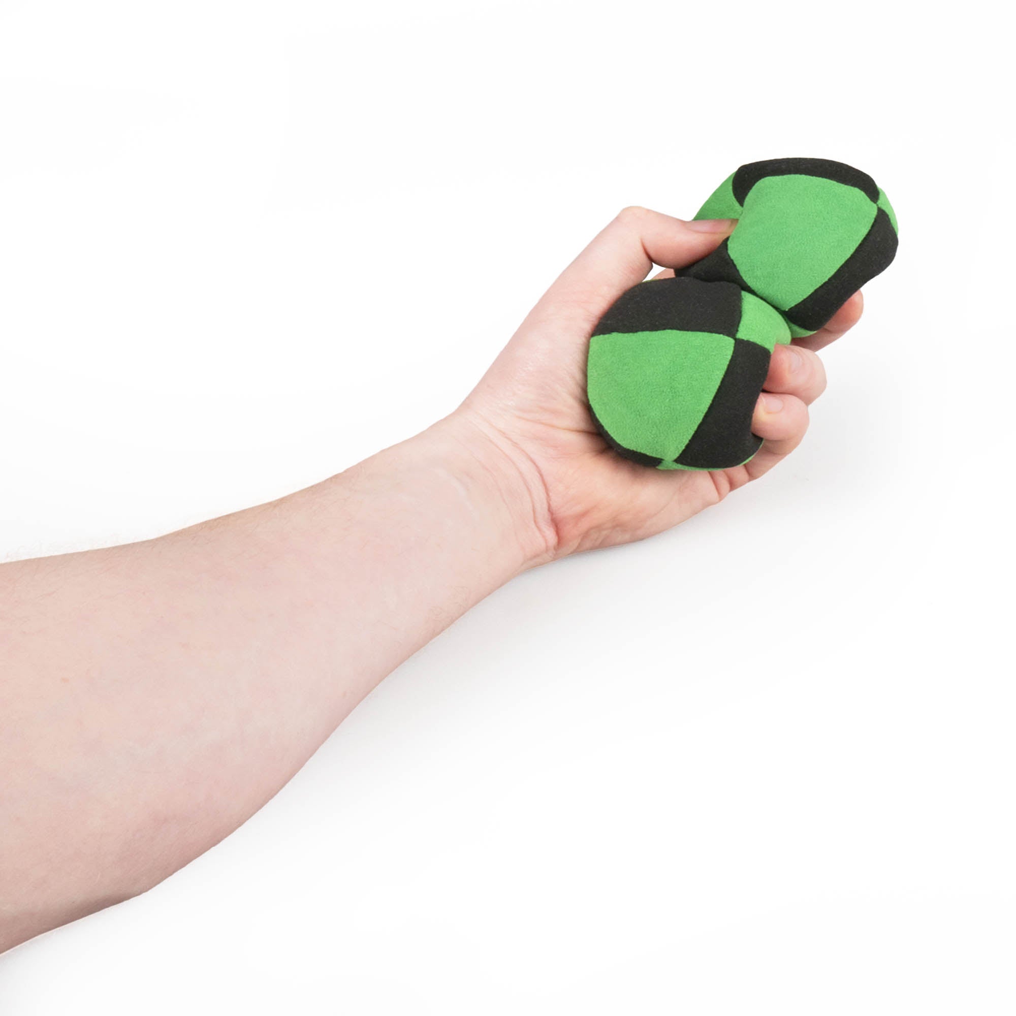 Green and black two balls in hand