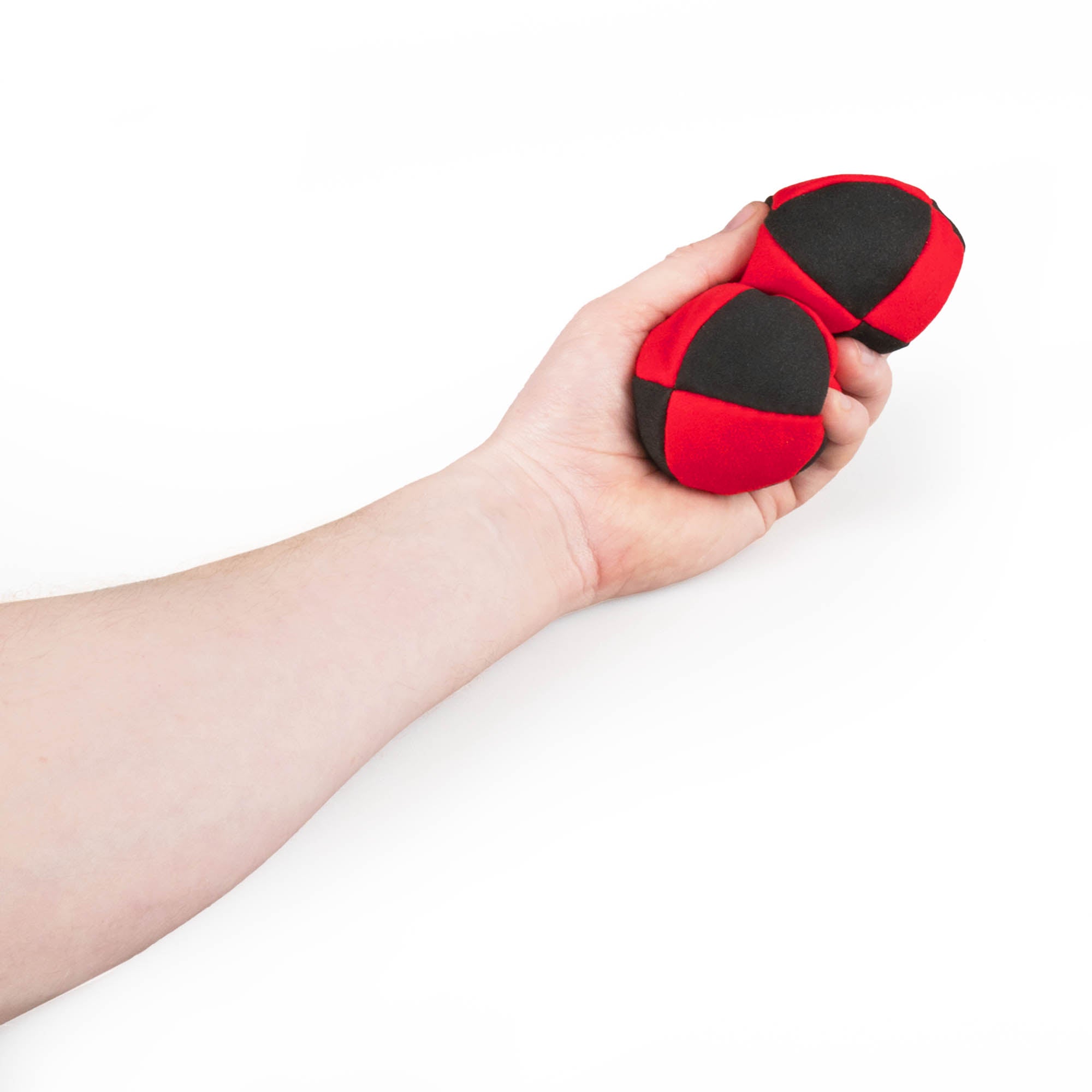 Red and black two balls in hand