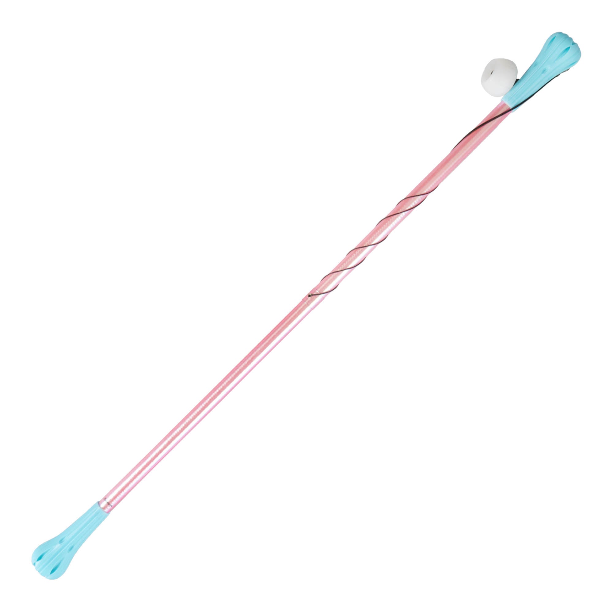 Pink and blue allium wand on white background