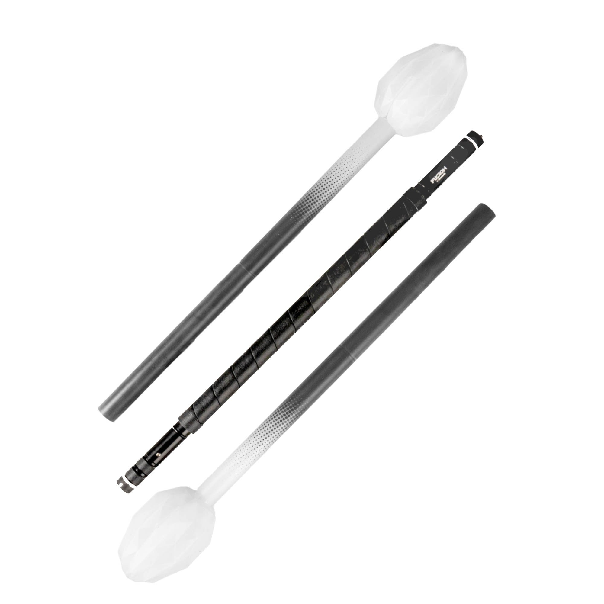 3 part led staff on white background