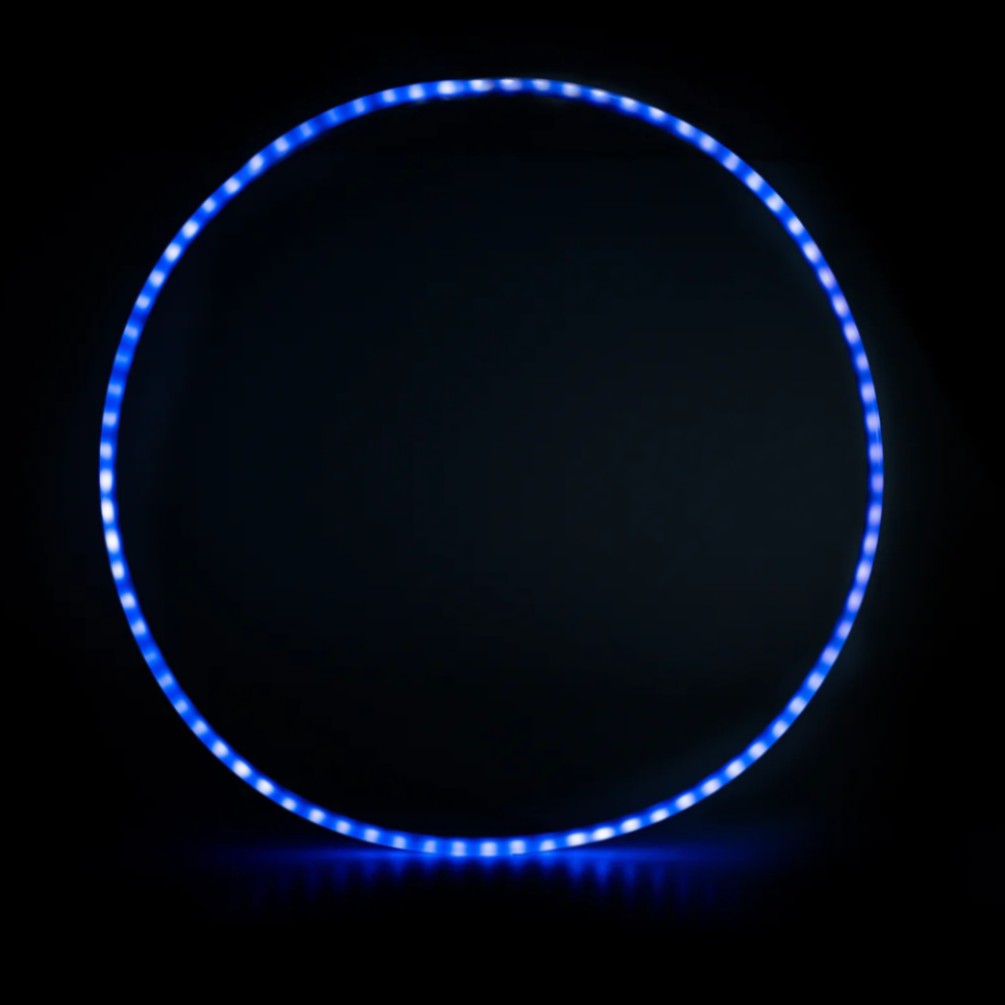 Blue LED hoop on a black background