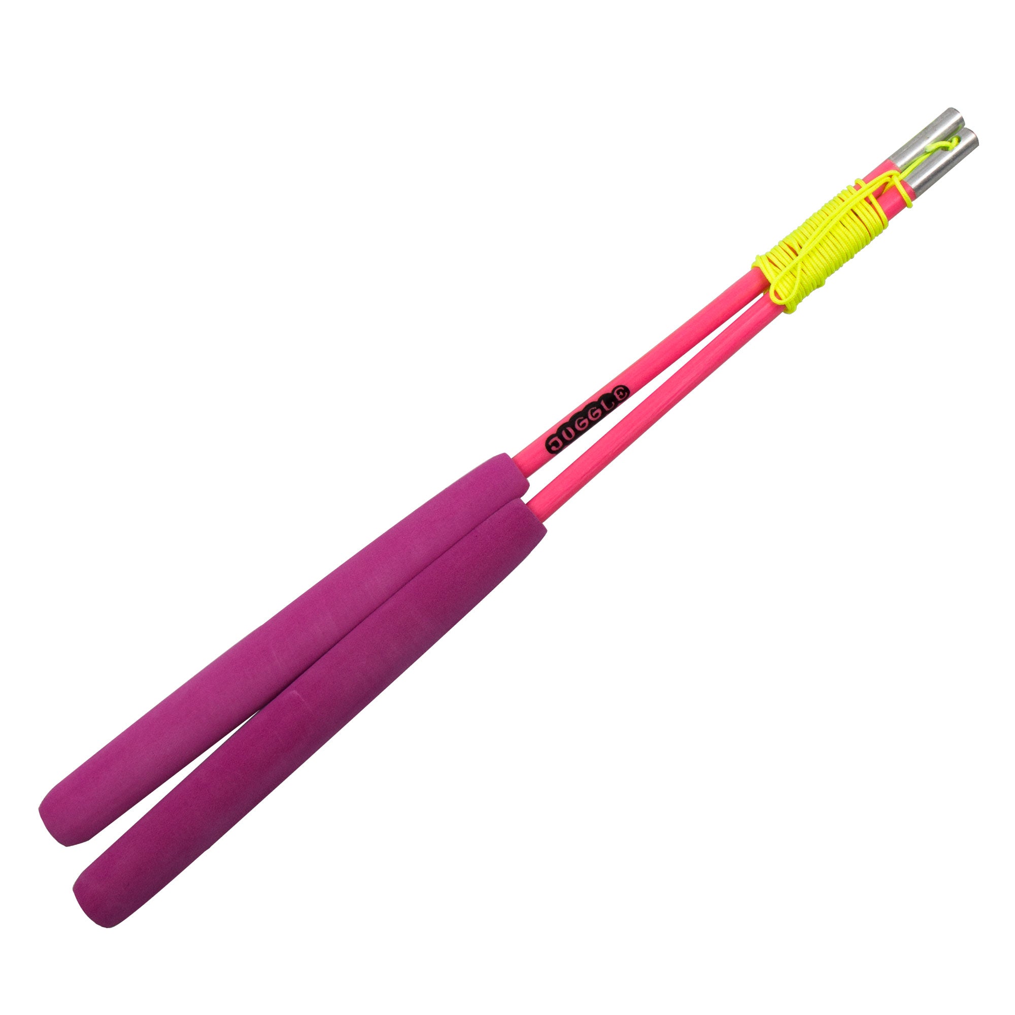 Pink handsticks on white background