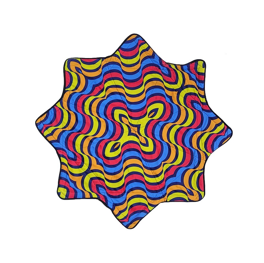 Colorful patterned cloth on a white background