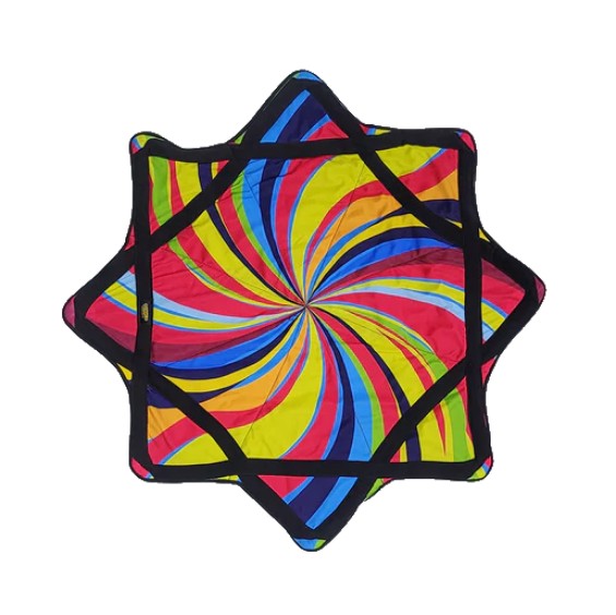 Colorful patterned cloth on a white background