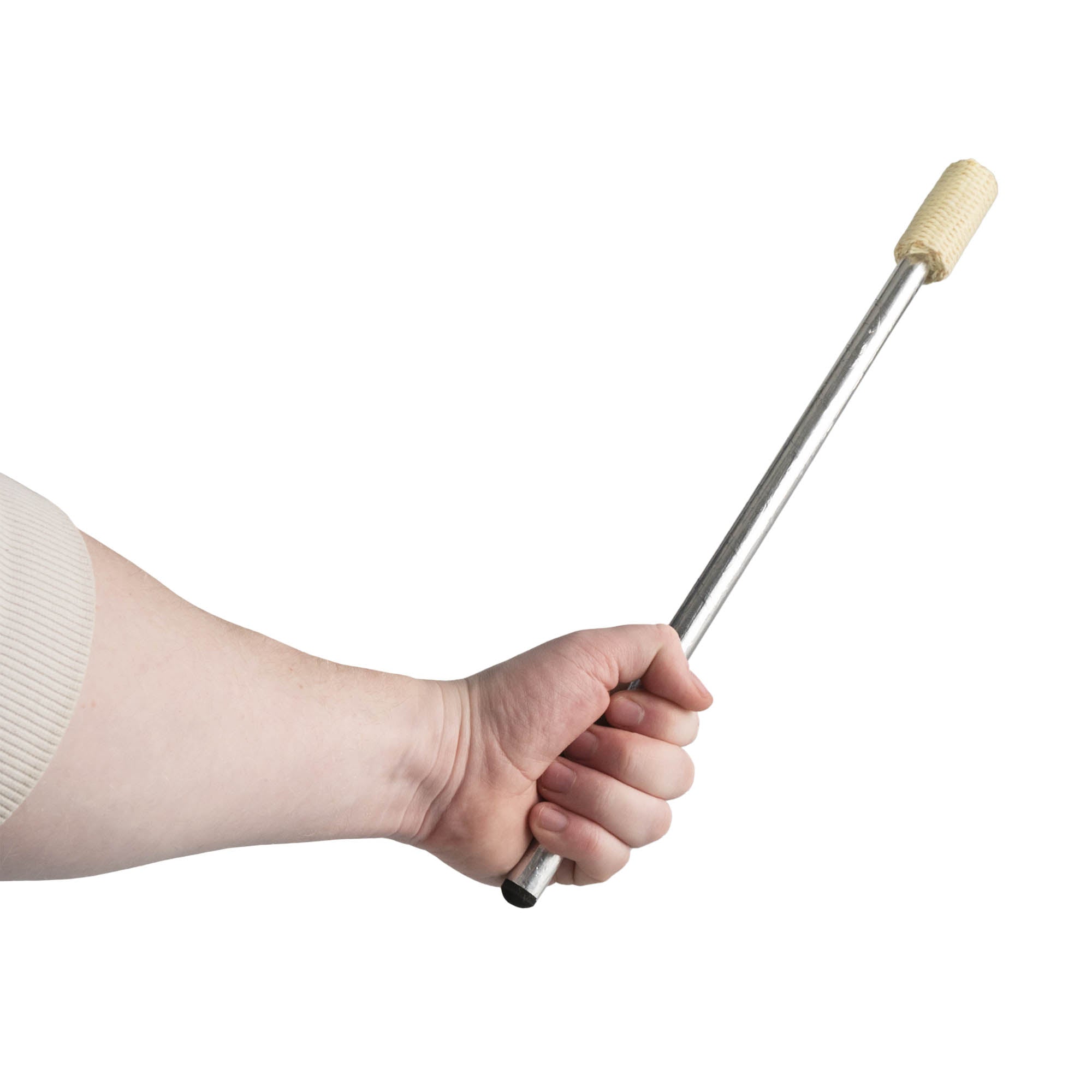 fire eating stick in hand