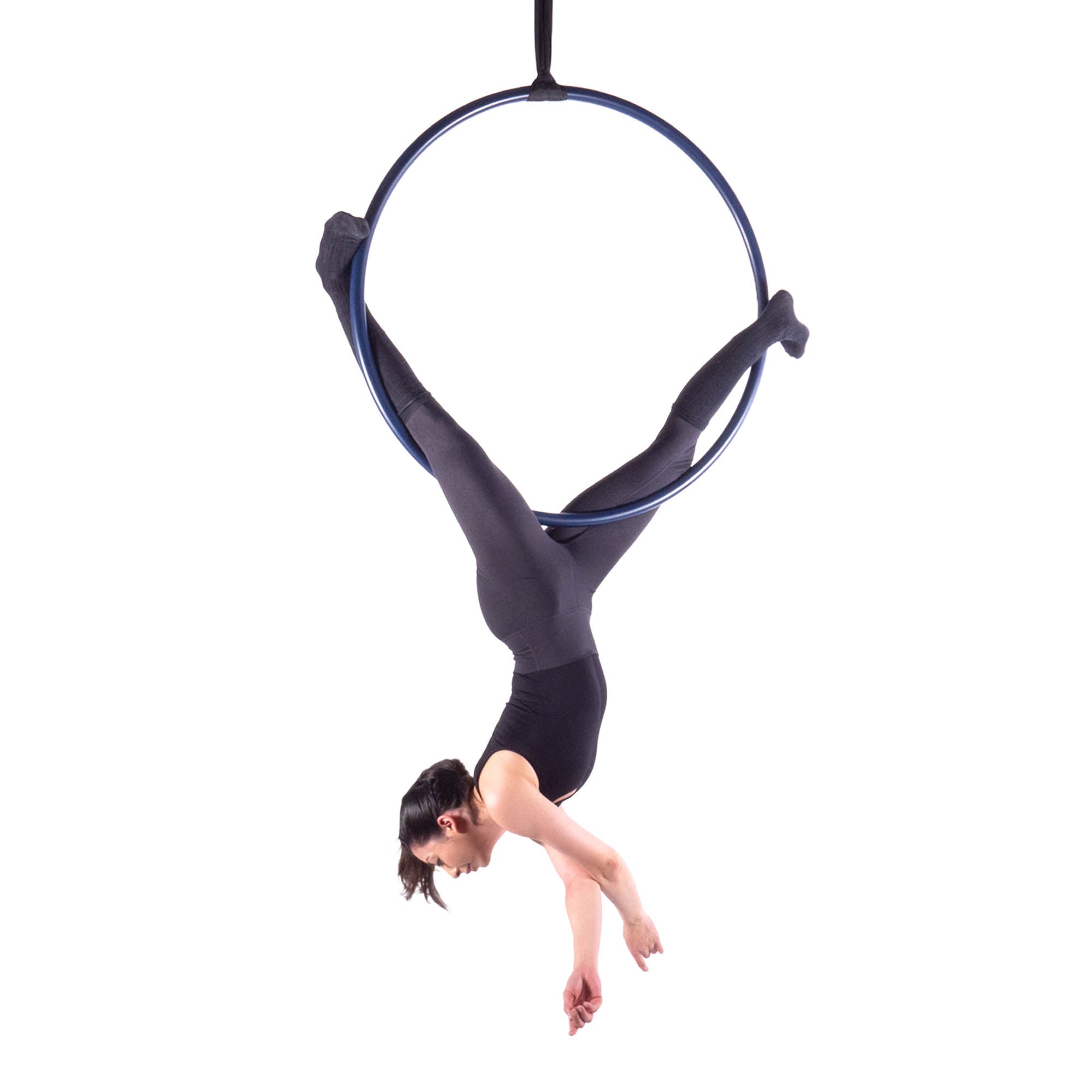 Performer on midnight blue hoop