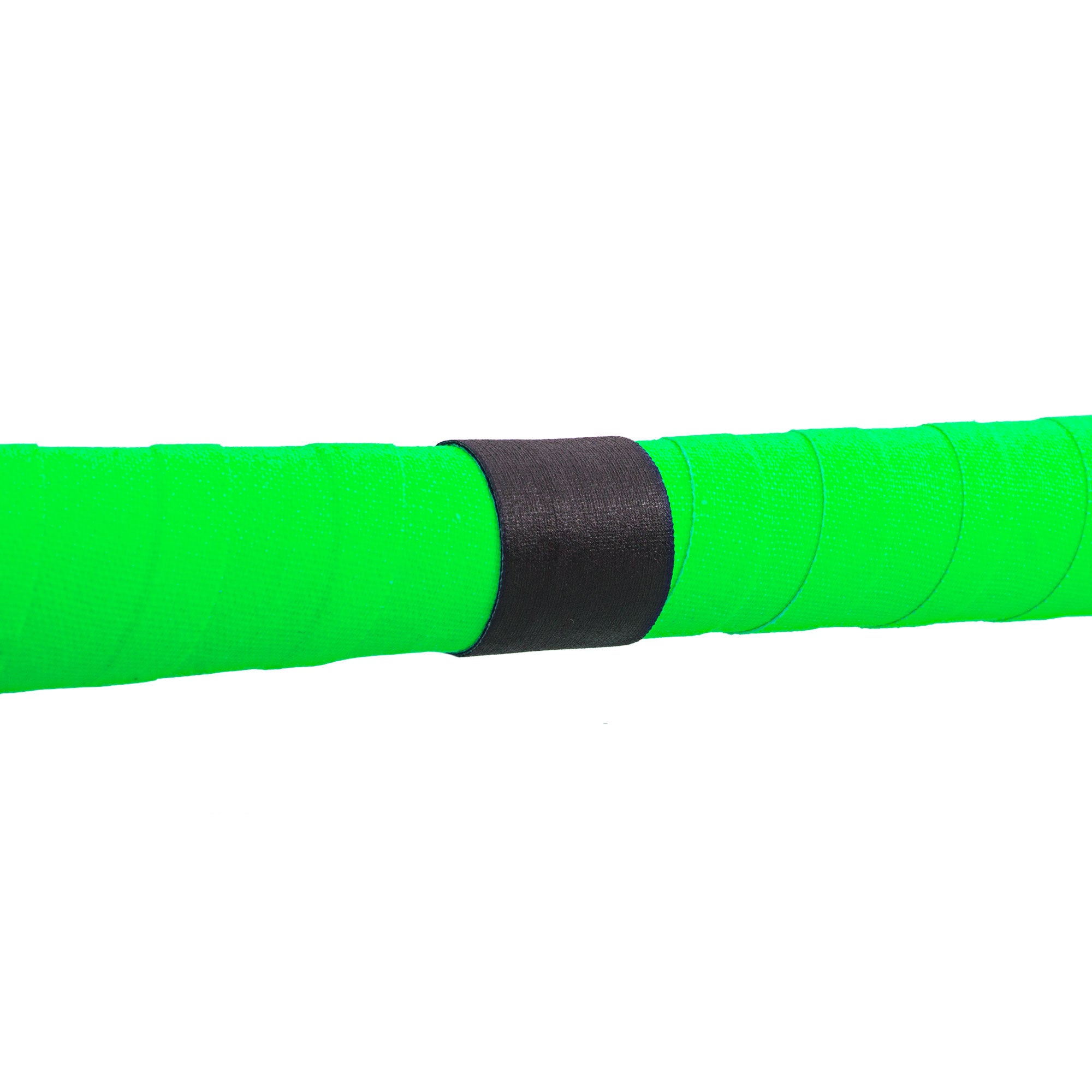 A close up of the centre of the green devilstick.