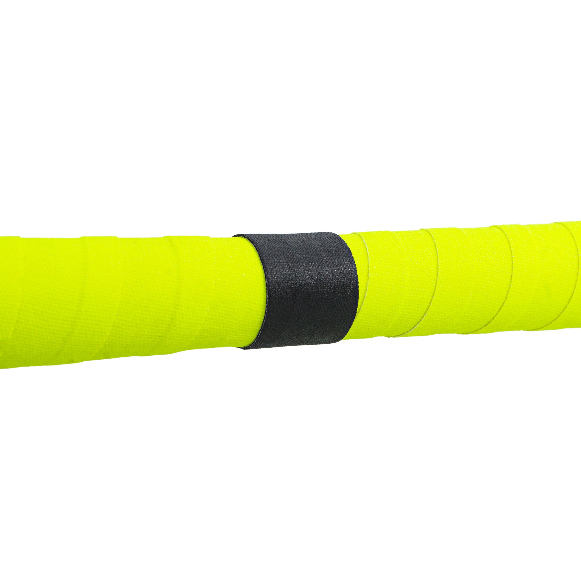 A close up of the centre of the yellow devilstick.