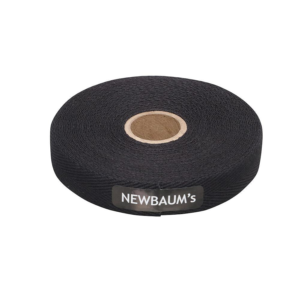 Roll of black tape with 'Newbaums' branding on a white background