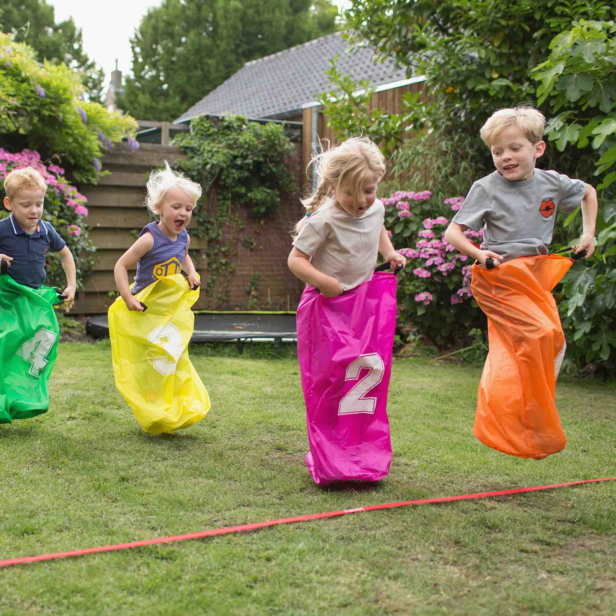Children doing sack race