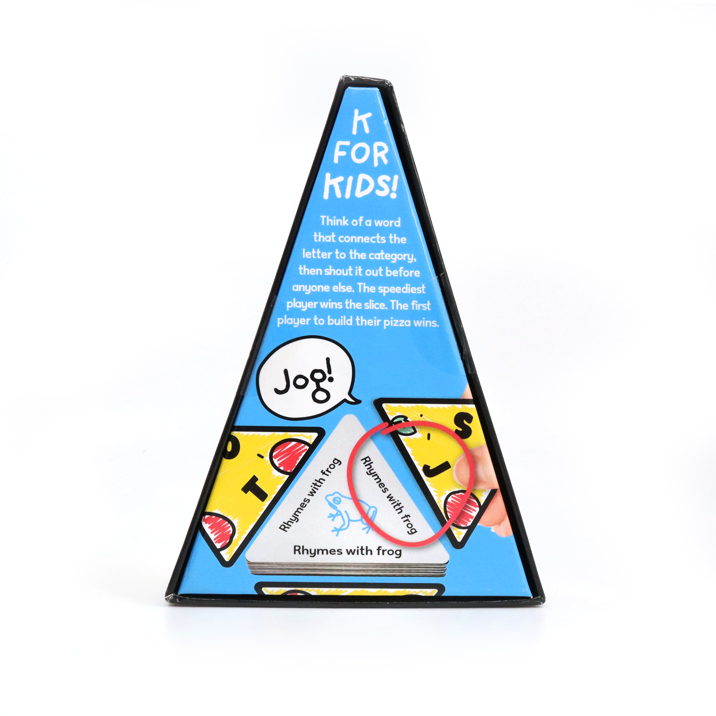 Triangular game box with diagram and instructions