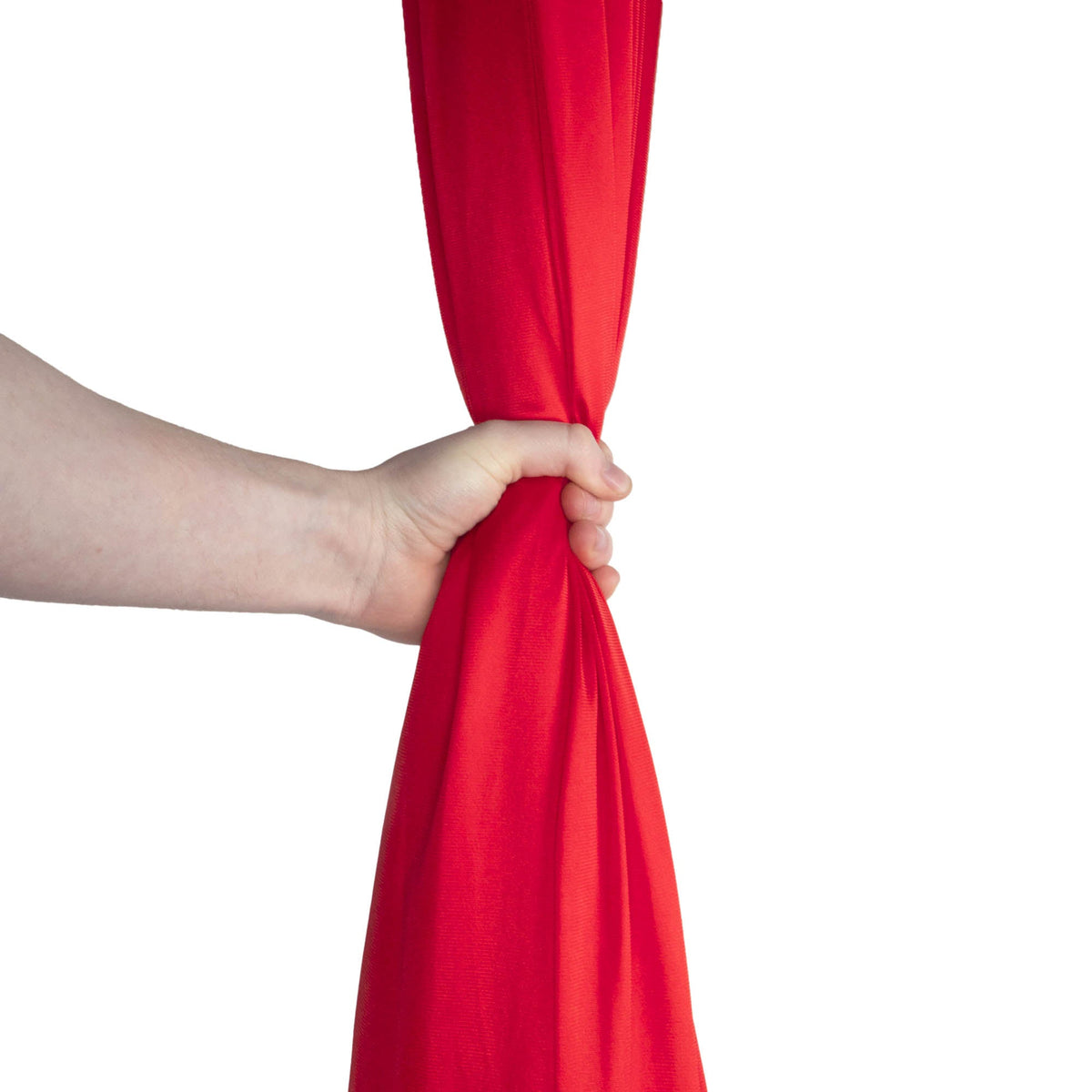 Red silk in hand