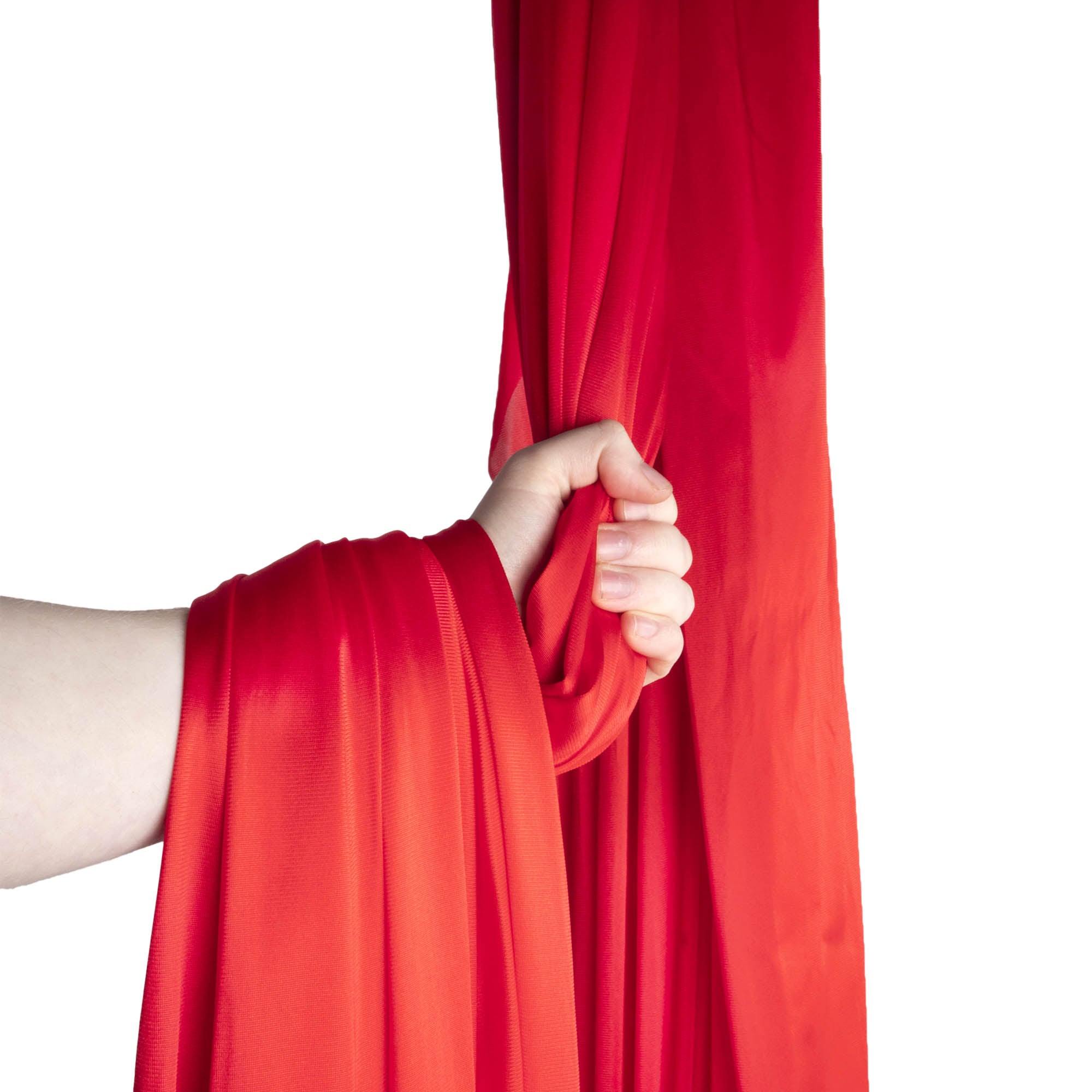 Red silk wrapped around hand