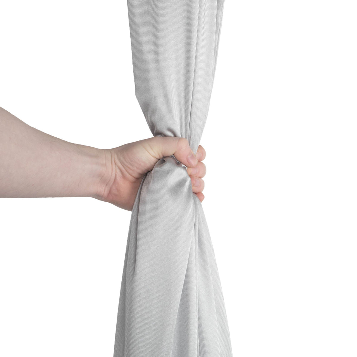 Silver silk in hand