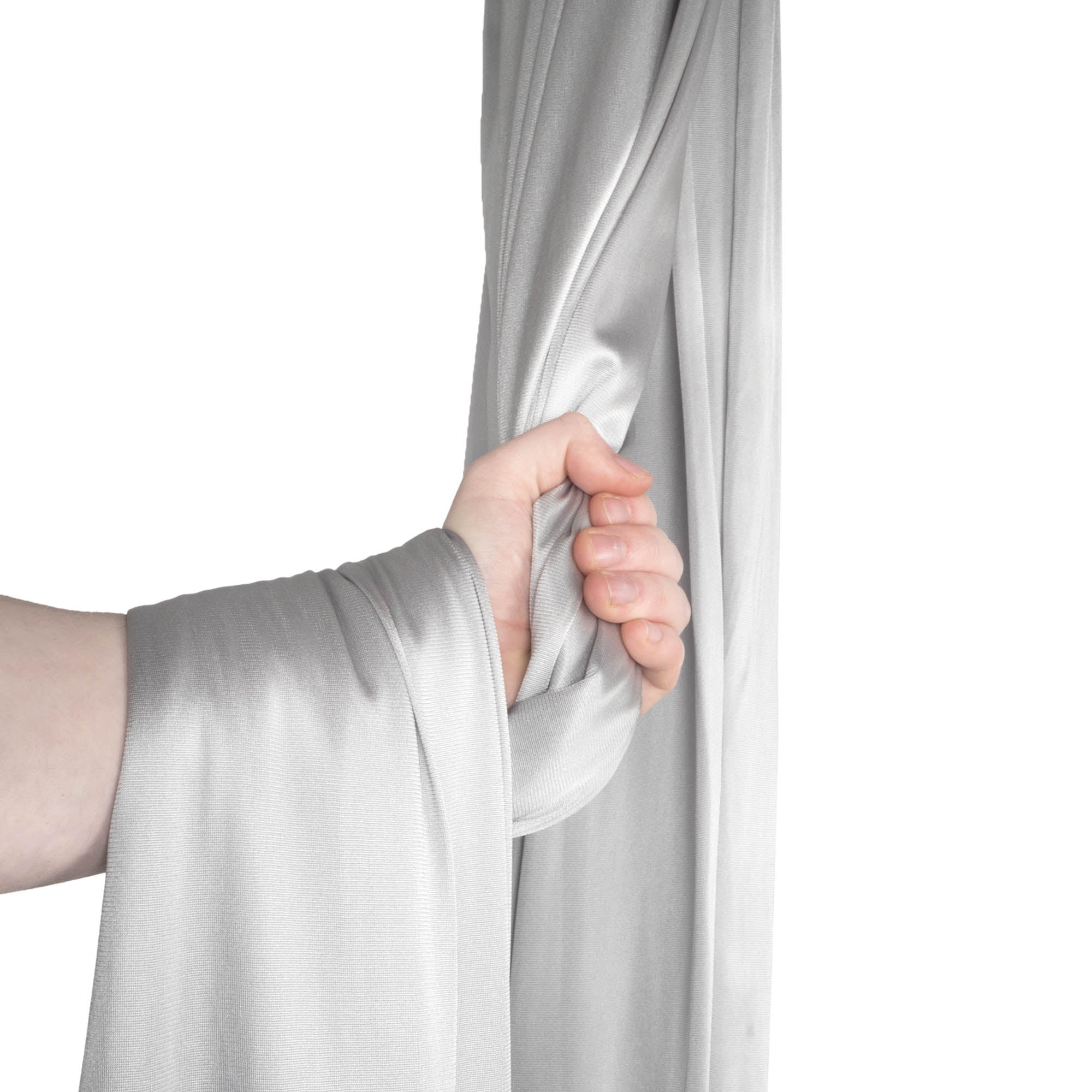 Silver silk wrapped around hand