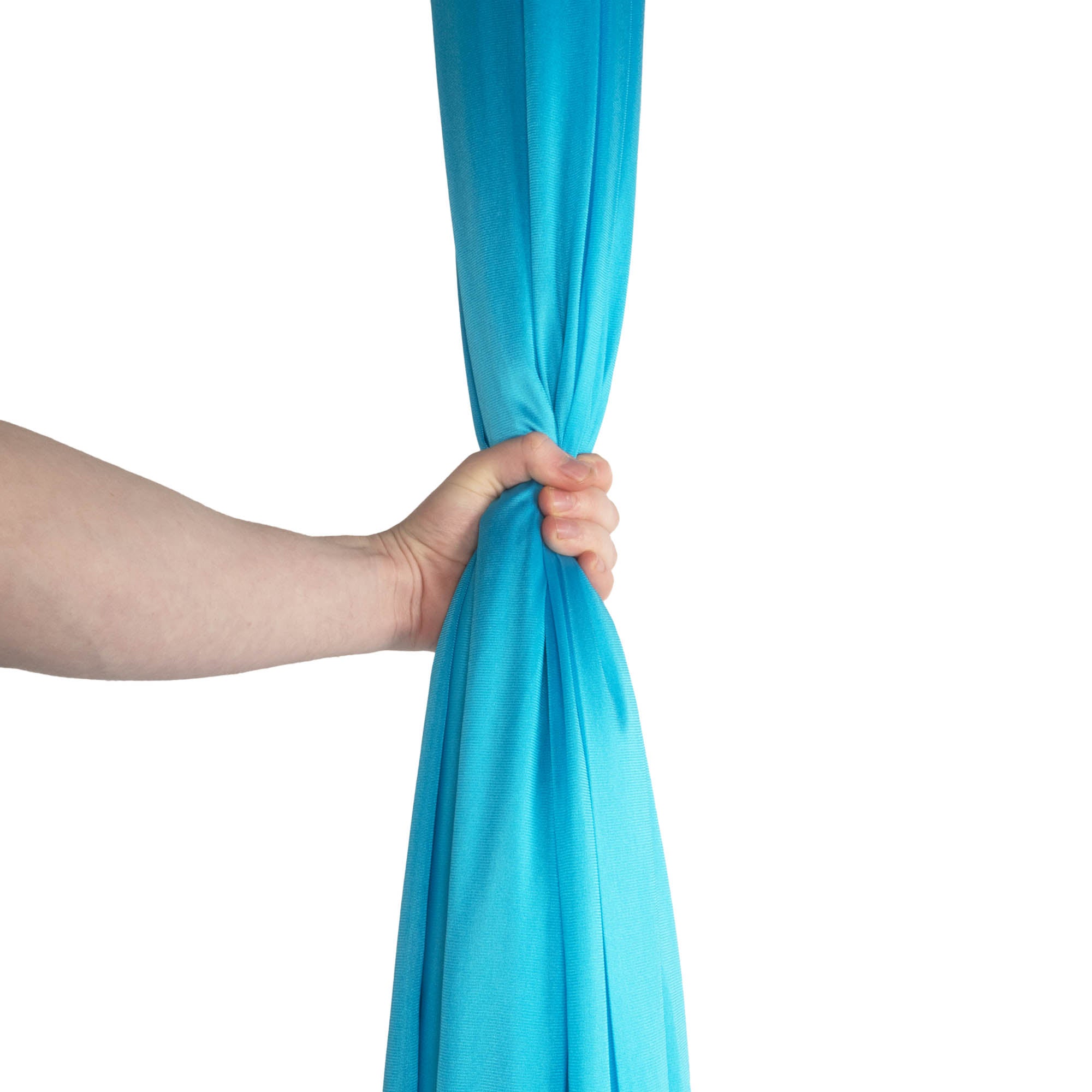 Turquoise silk in hand