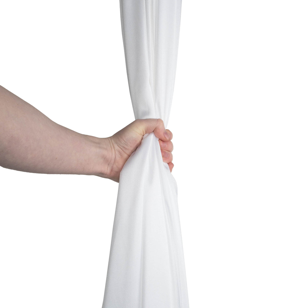 White silk in hand