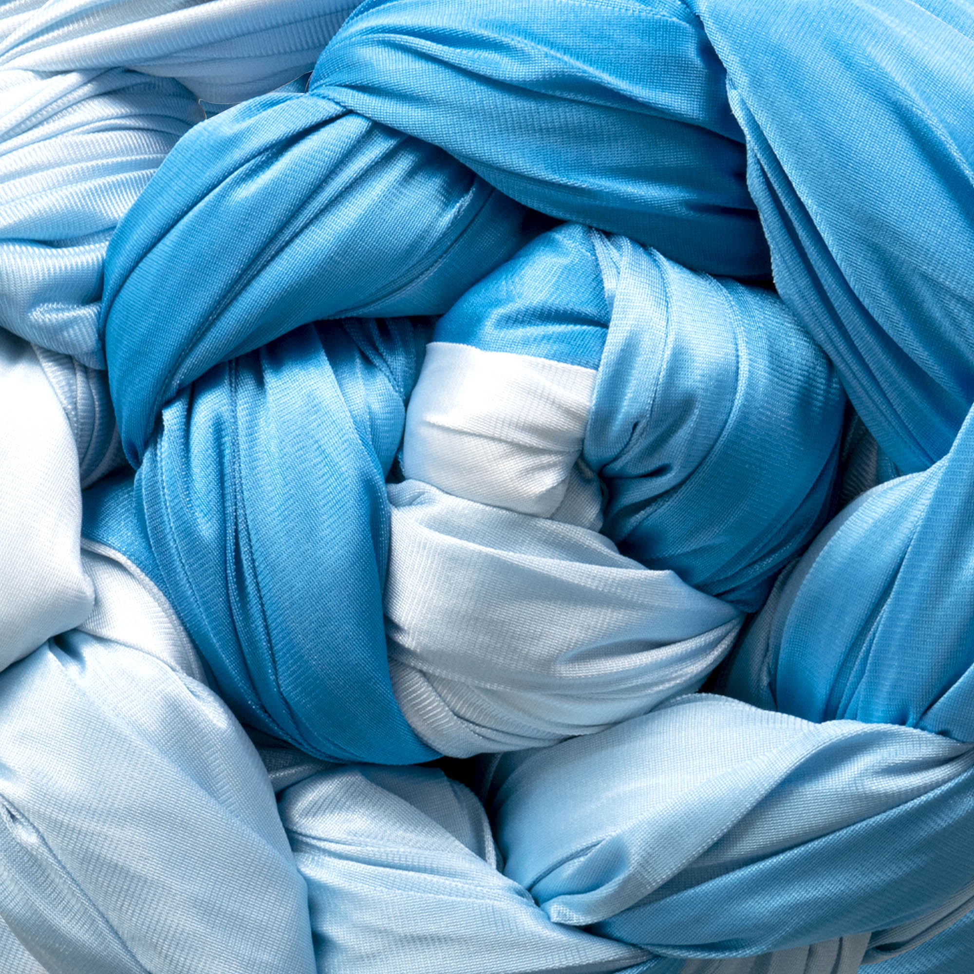 Blue ombre coiled close up