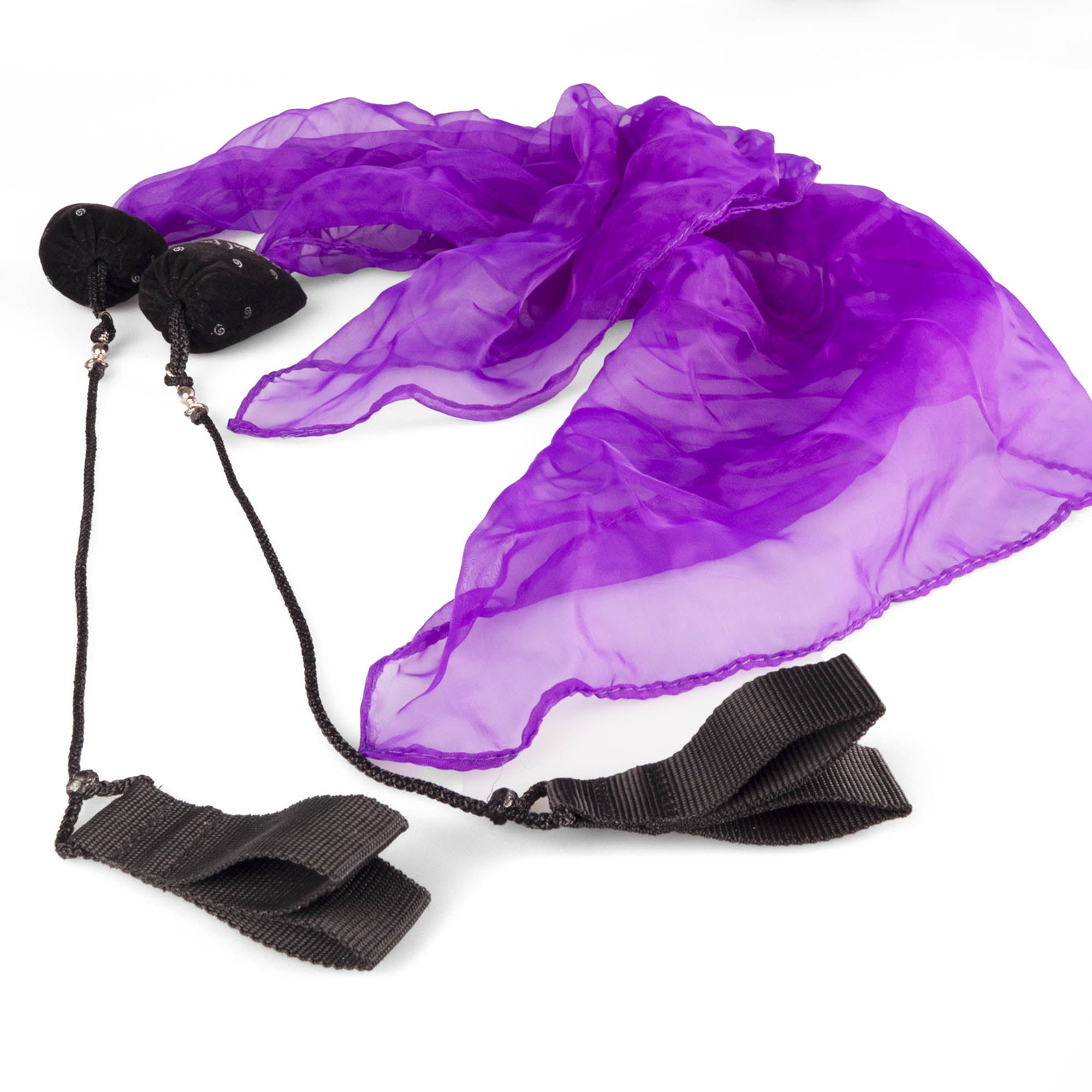 Pyropixie kids spiral poi handle close up - Purple