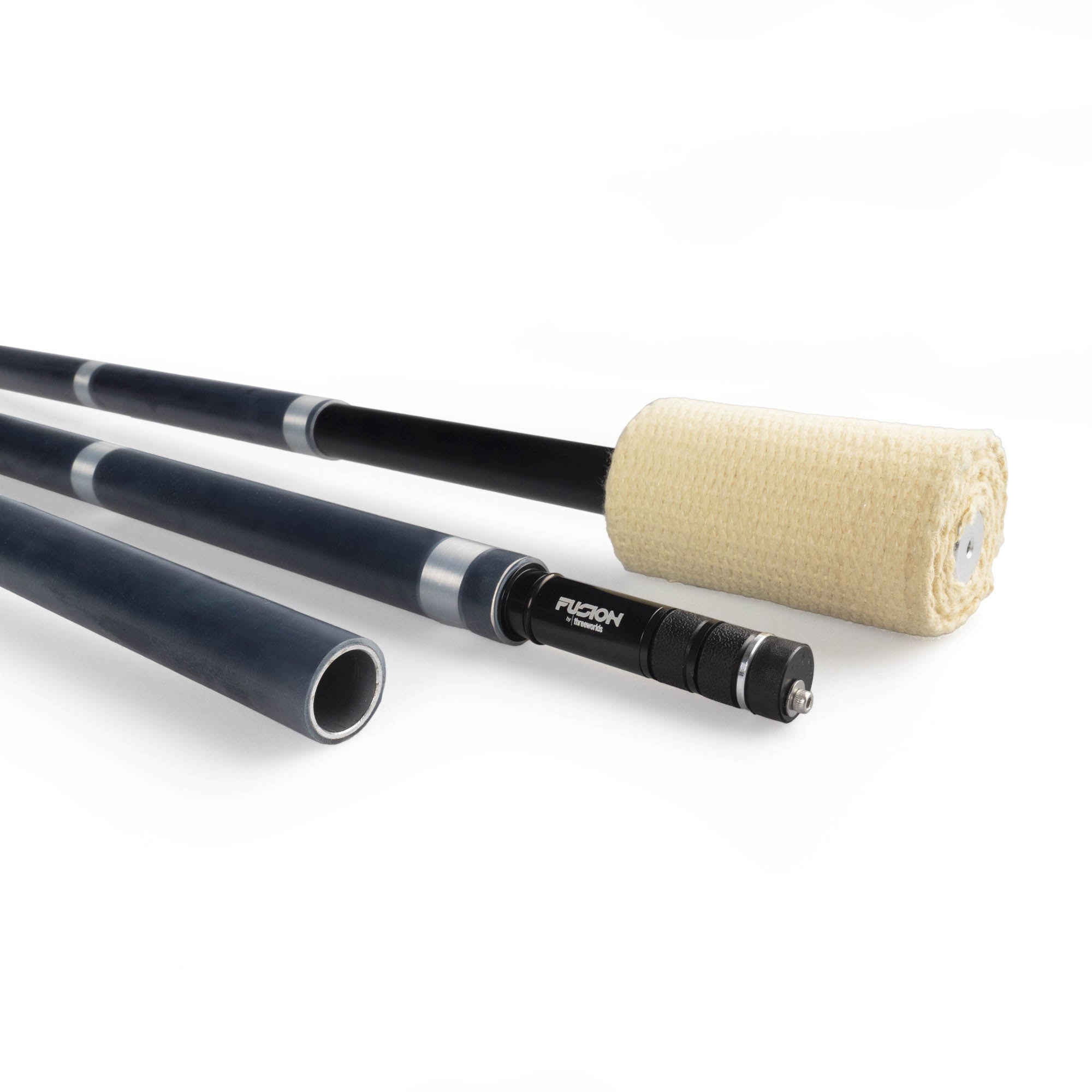 Close up ends of fire staff