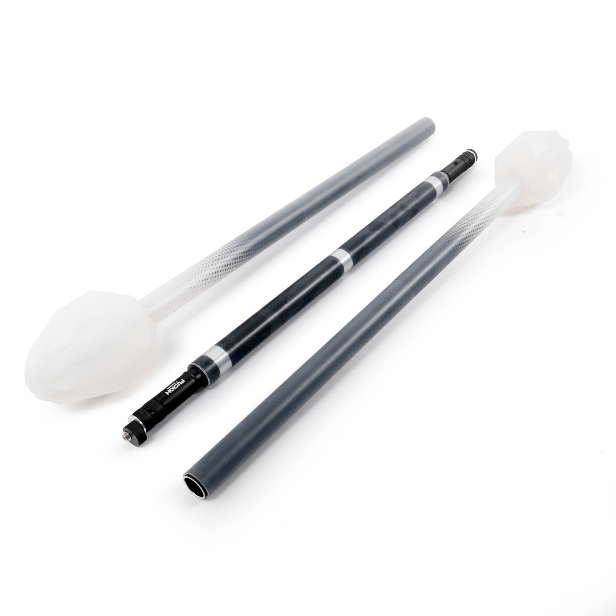 three part Led glow staff on white background