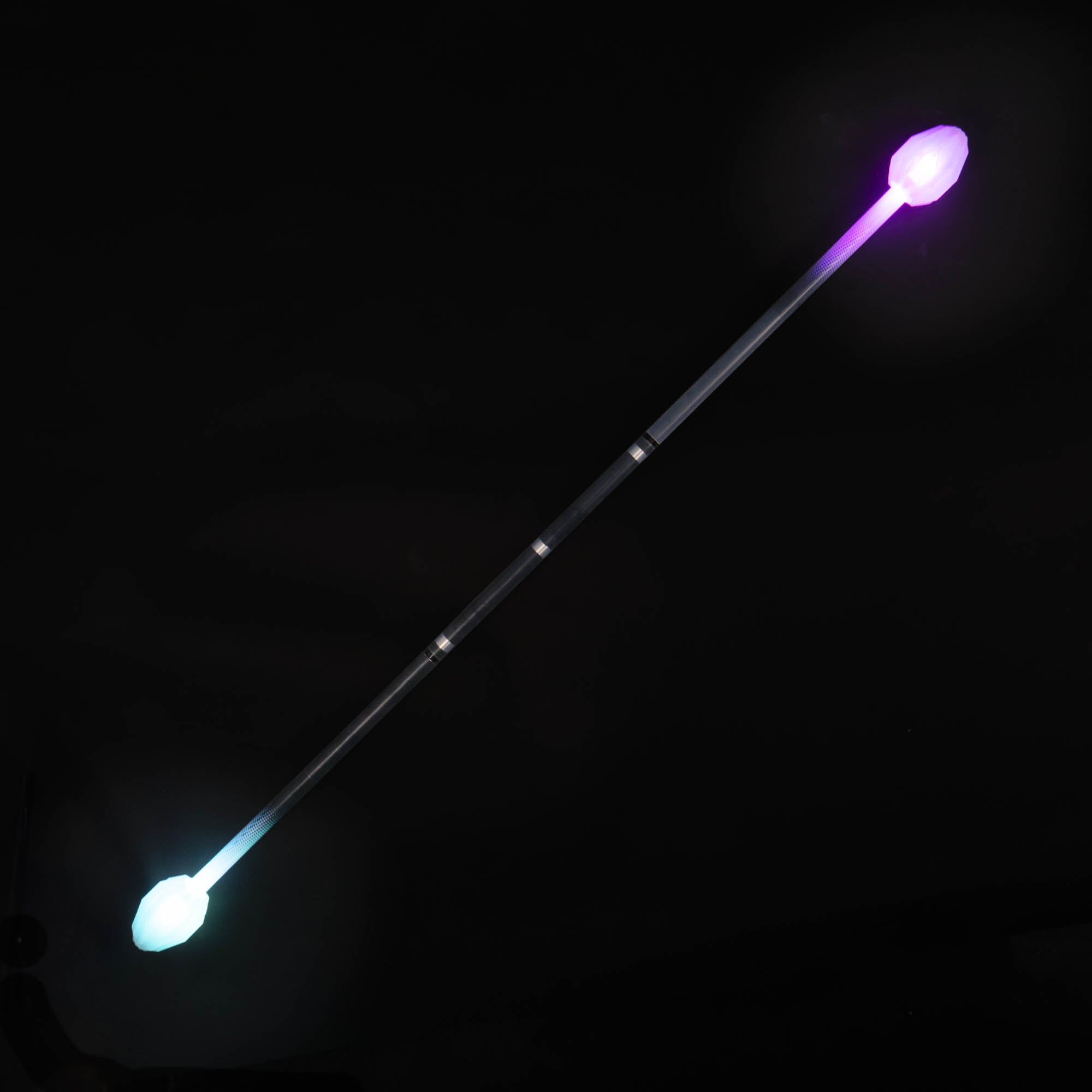 Led glow staff on black background
