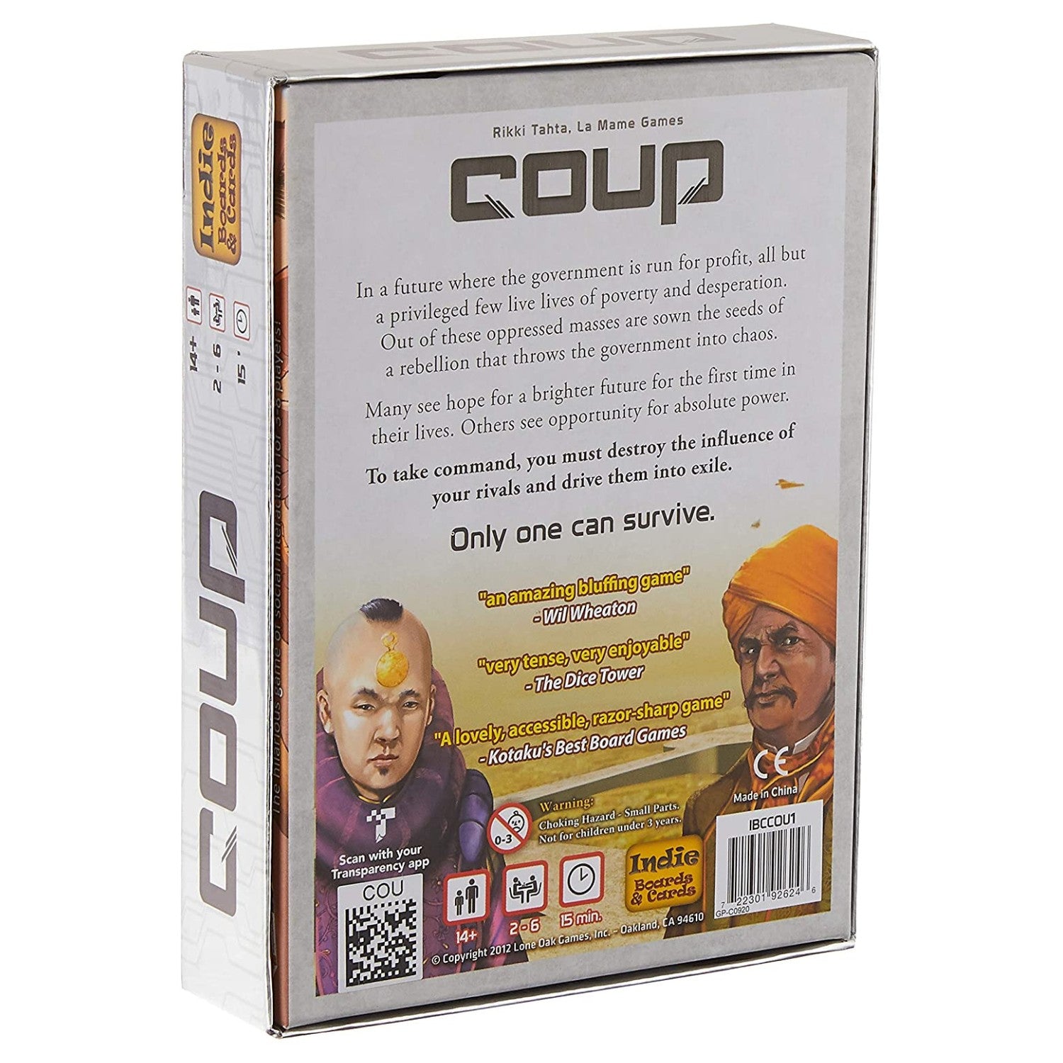 Coup board game box back