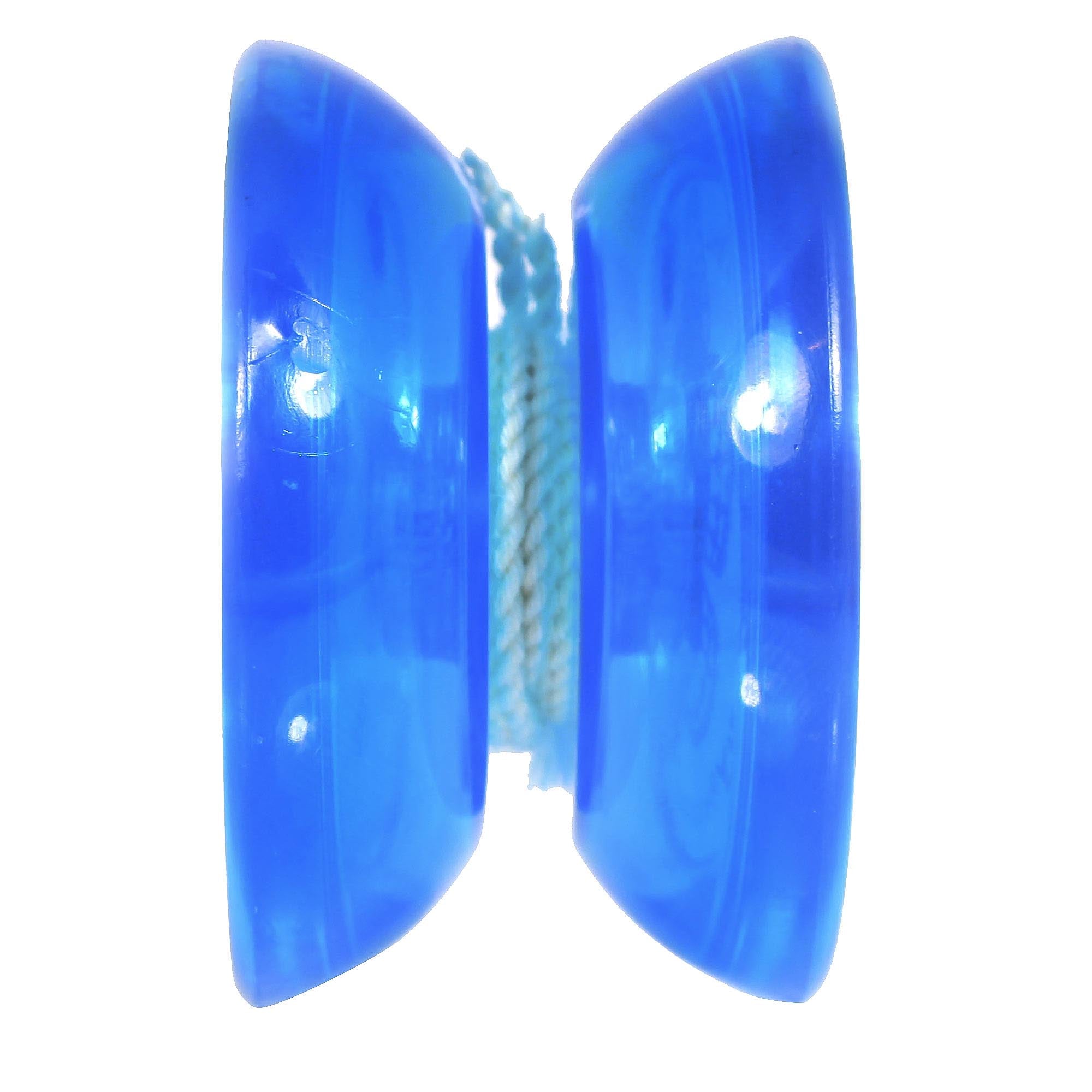 side view of blue yoyo