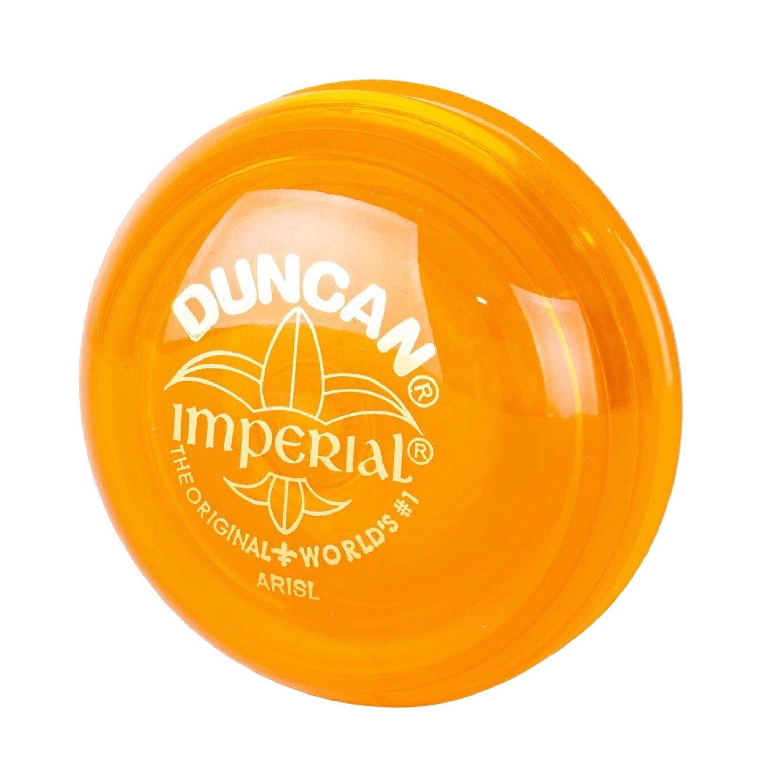 Orange Duncan Imperial yo-yo on a white background