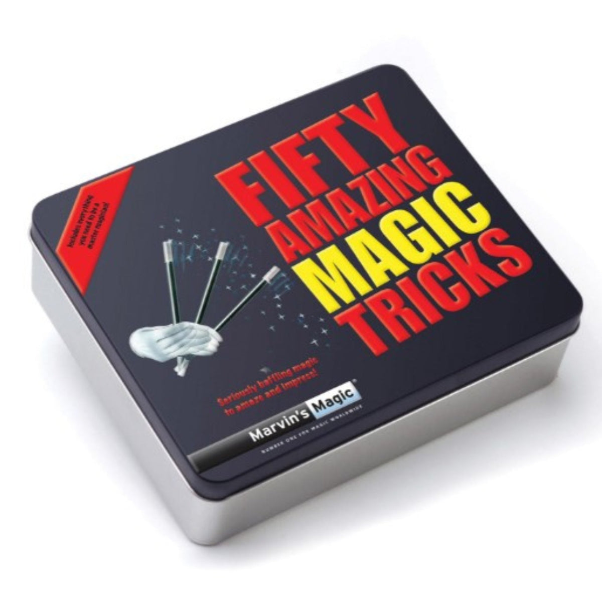 front of the 50 magic tricks tin