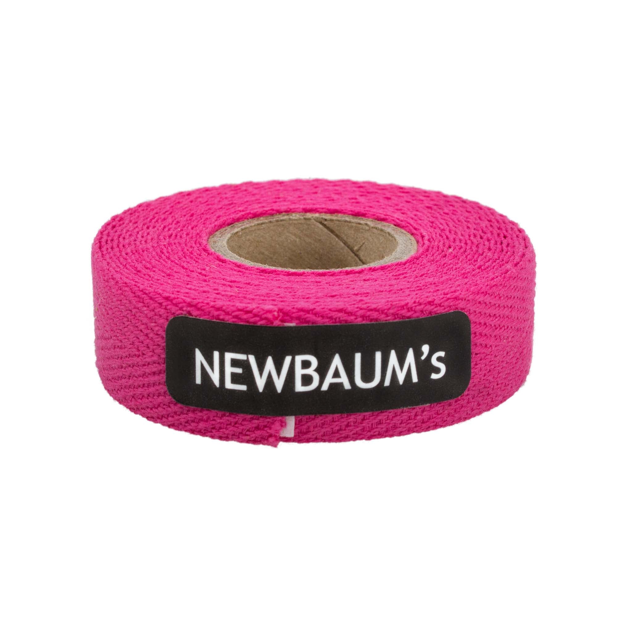 Pink tape roll with Newbaum's label on a white background