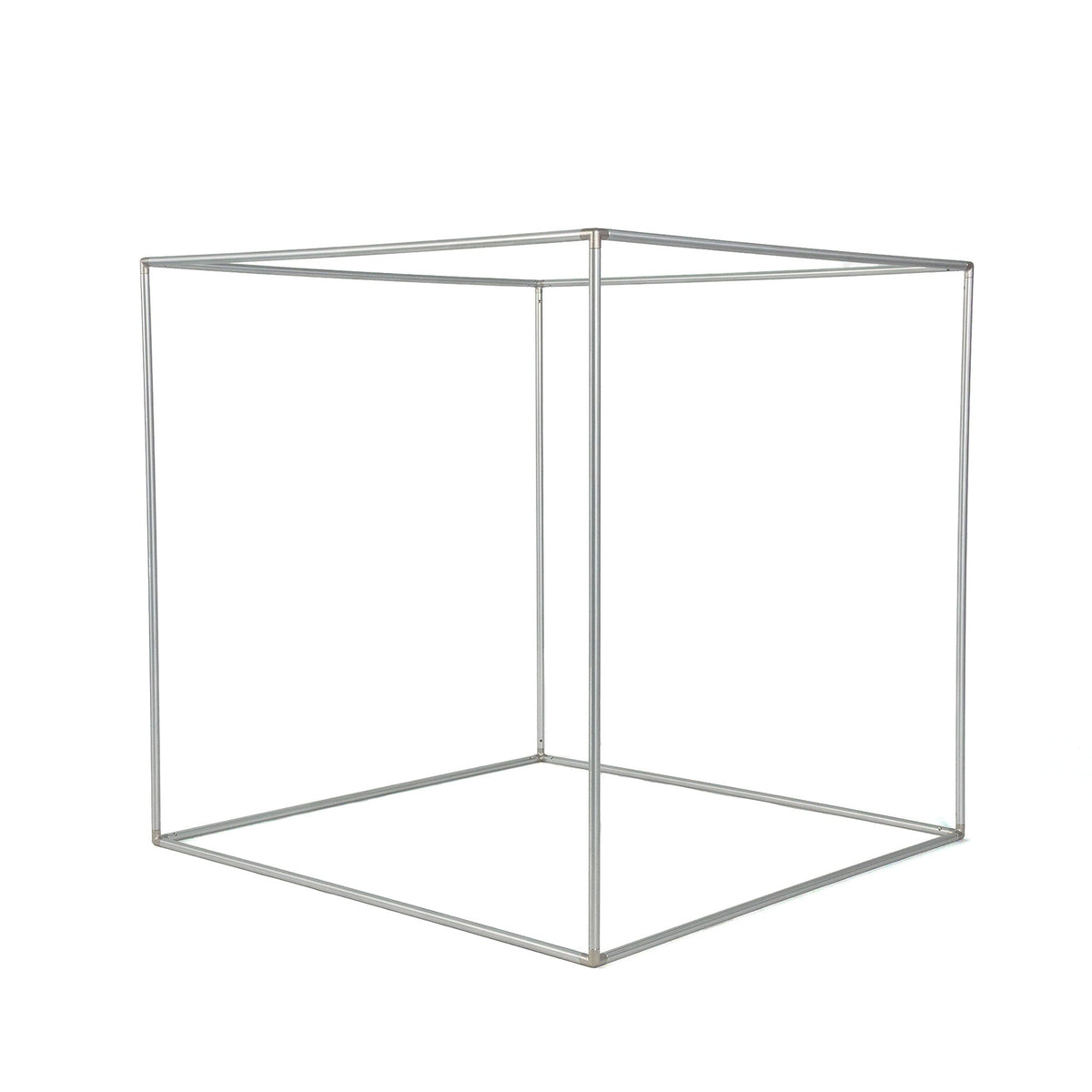 full silver cube from corner angle