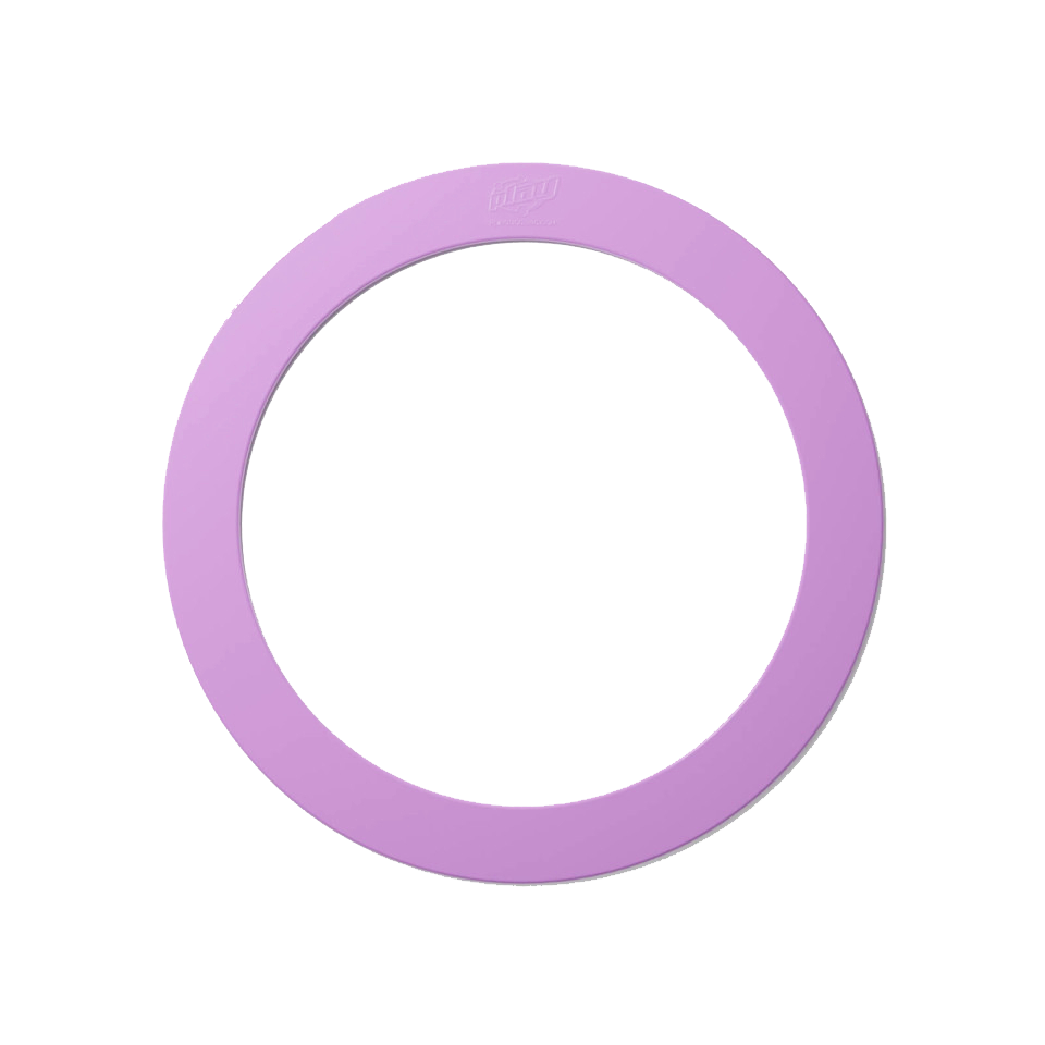 A single purple juggling ring on a white background.