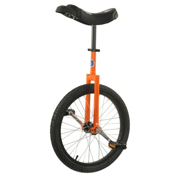 unicycle with an orange frame
