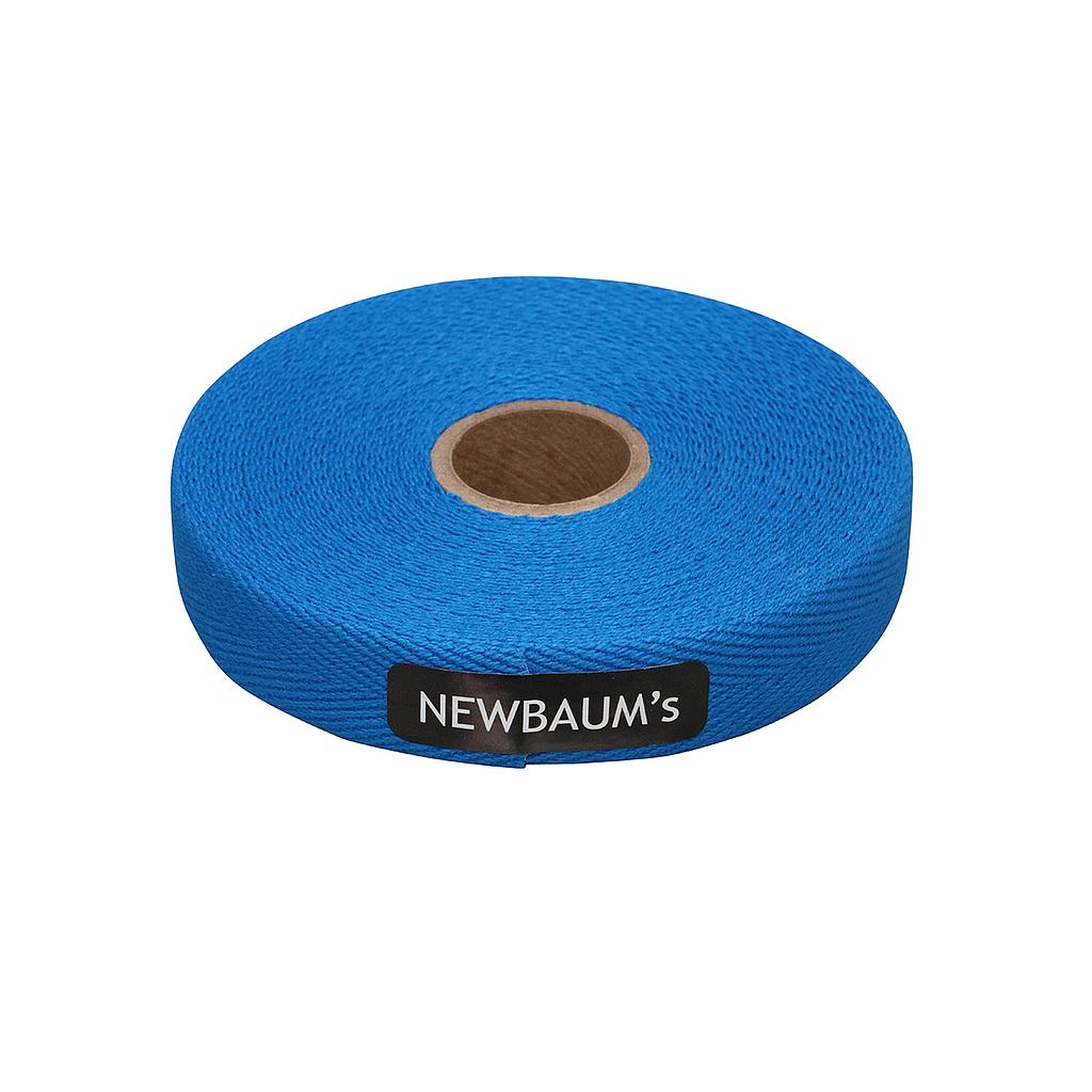 Roll of blue tape with 'NEWBAUM'S' label on a white background
