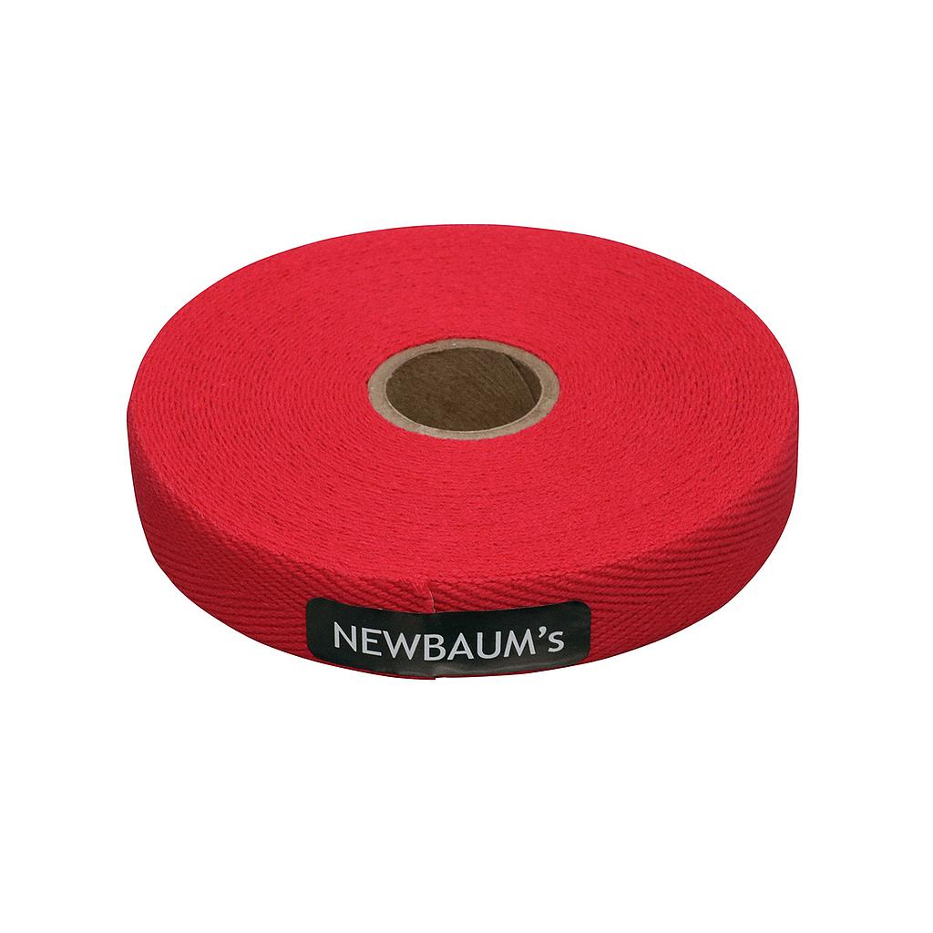 Red roll of Newbaum's tape on a white background