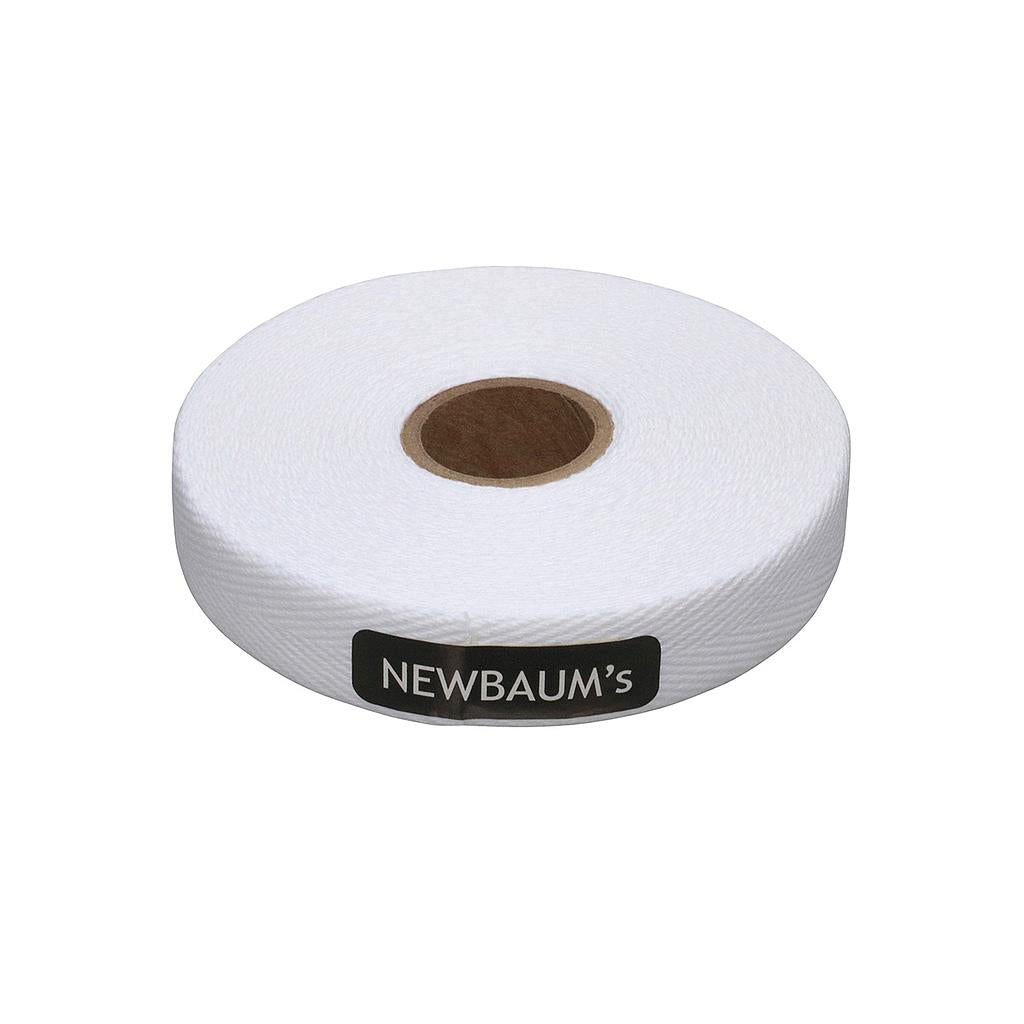 Roll of white tape with 'Newbaum's' label on a white background