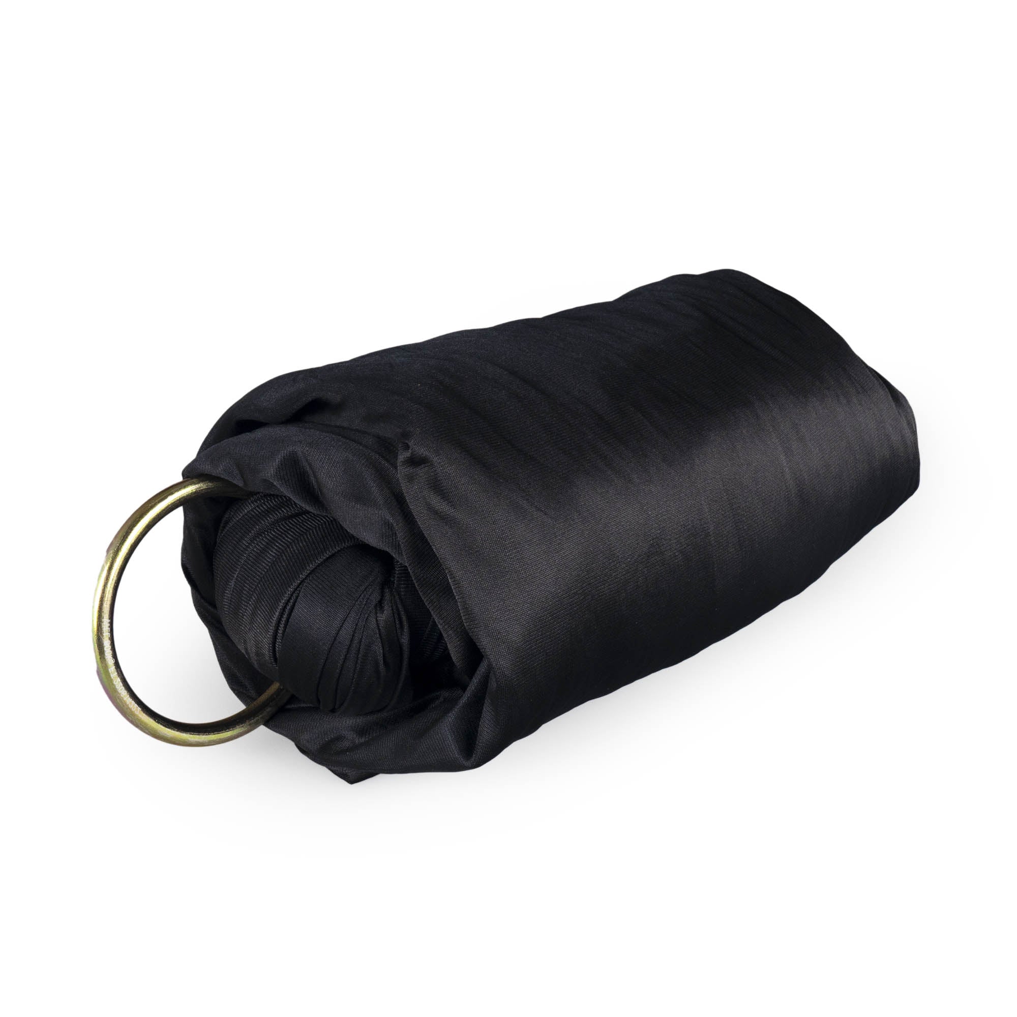 Black yoga hammock with O rings attached