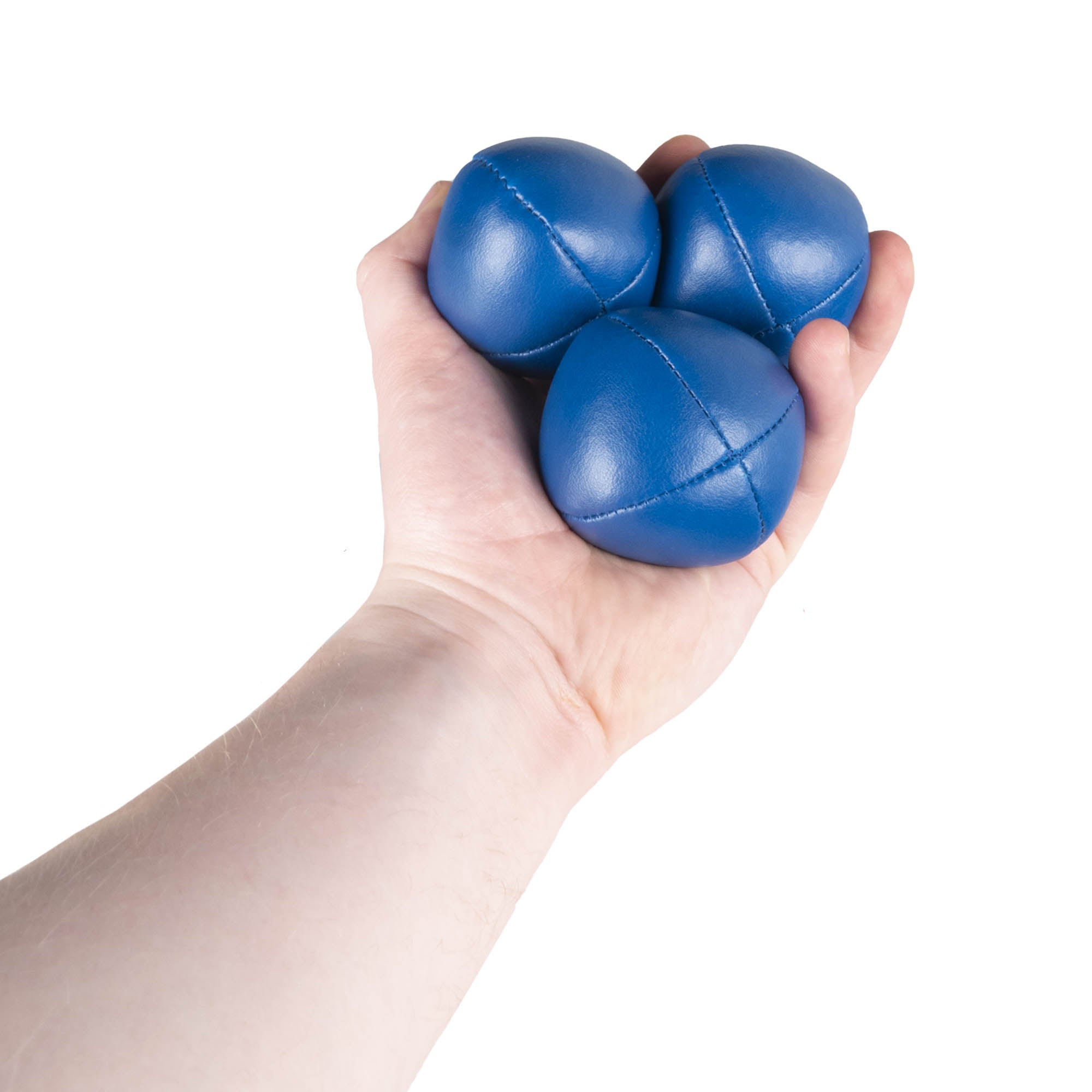 3 blue balls in hand