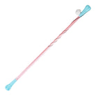Pink and blue allium wand on white background
